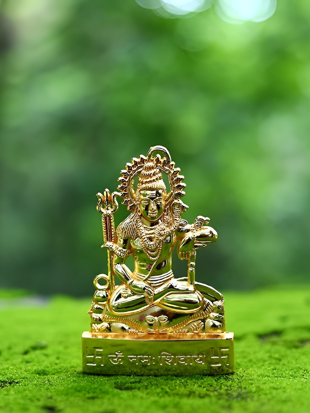 Navyaksh Shankar Gold Metal Metallic Prayer Room Tiny Showpiece - 4.3 Inches