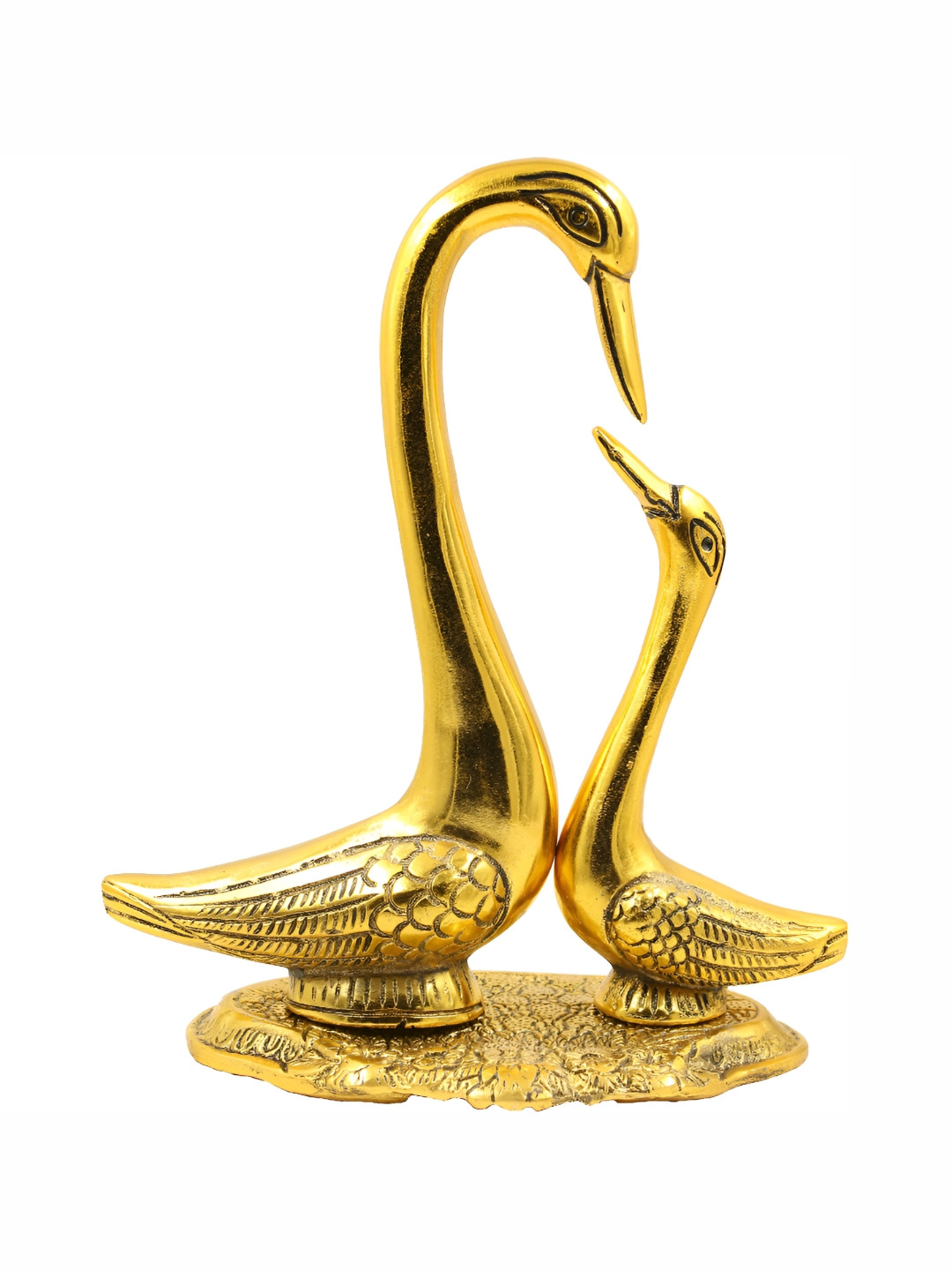 Navyaksh Duck Gold Metal Metallic Home Office Tiny Showpiece - 3.9 Inches