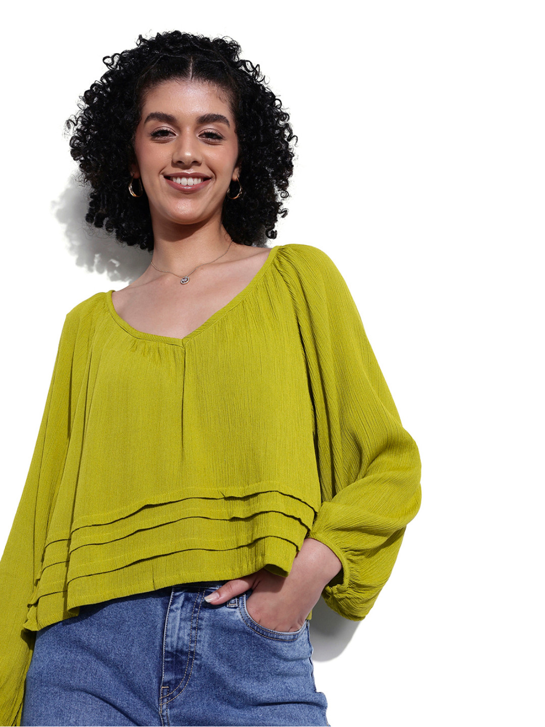 DressBerry Texture Pleated Top