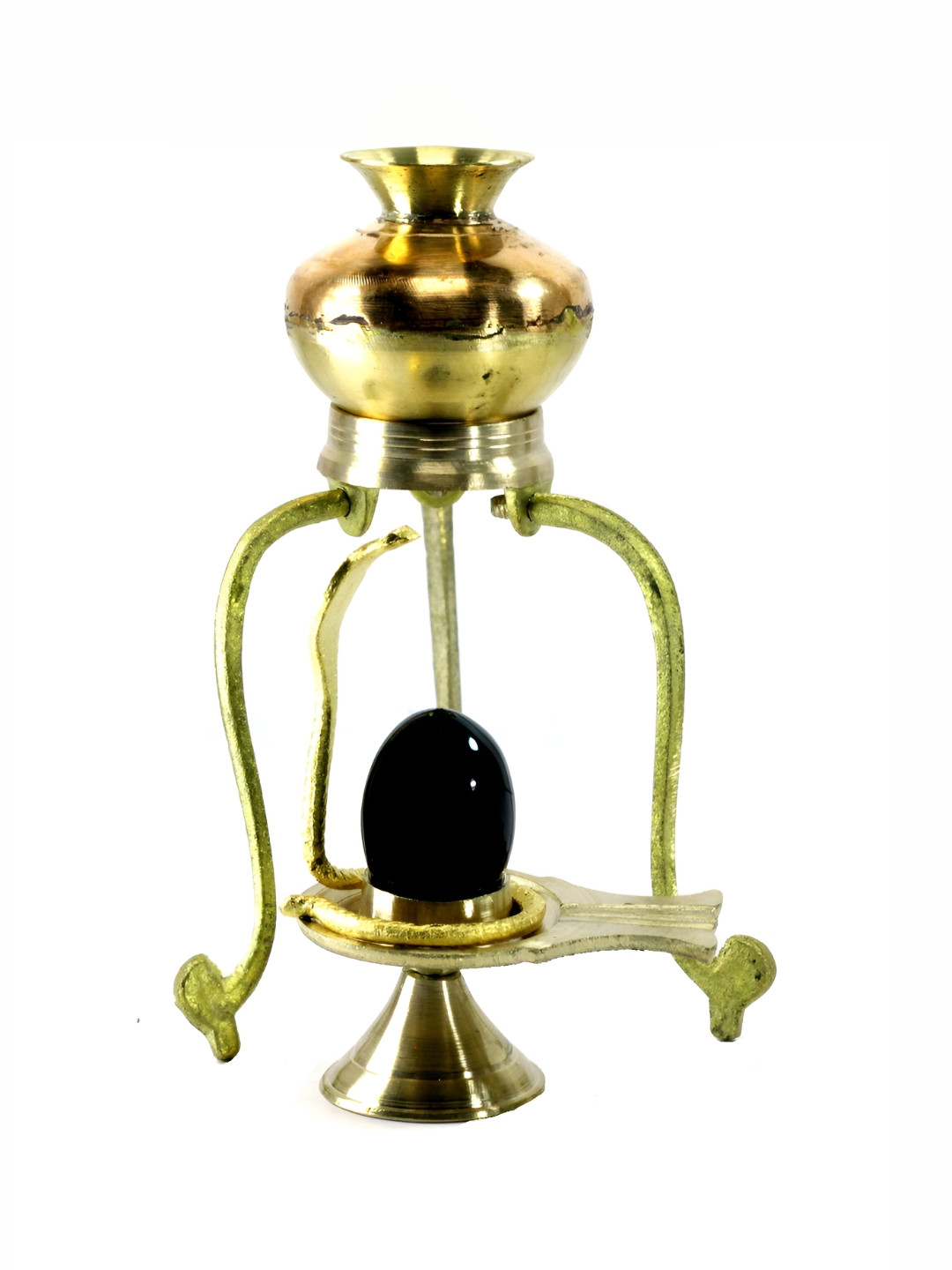 Navyaksh Tipahee Set Gold Stone Matte Prayer Room Set of 5 Small Showpieces - 7.9 Inches