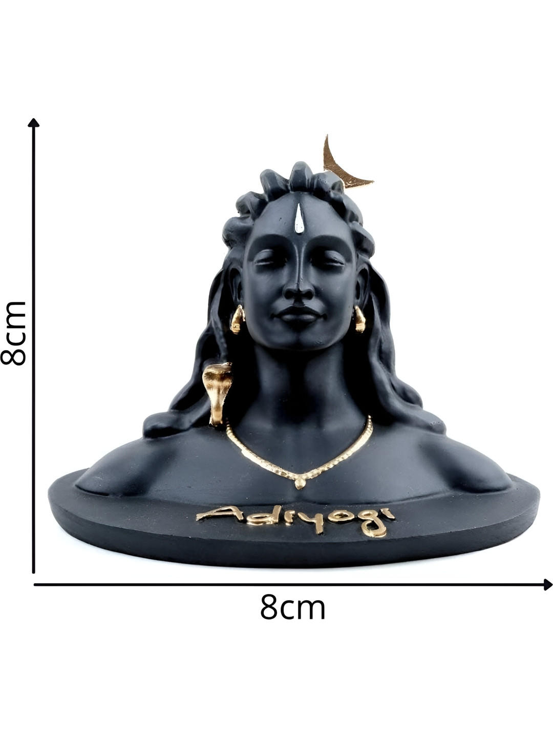 Navyaksh Yogi Black Polyresin Matte Home Office Tiny Showpiece - 3.1 Inches