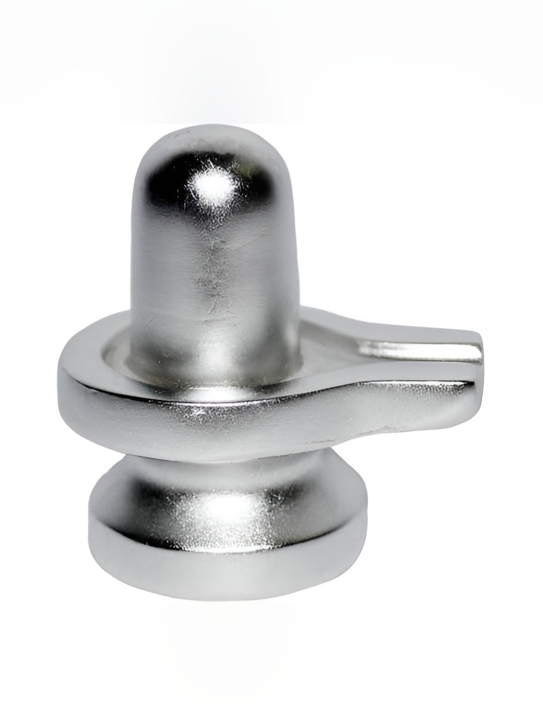 Navyaksh Silver Polyresin Glossy Prayer Room Small Showpiece - 1.6 Inches