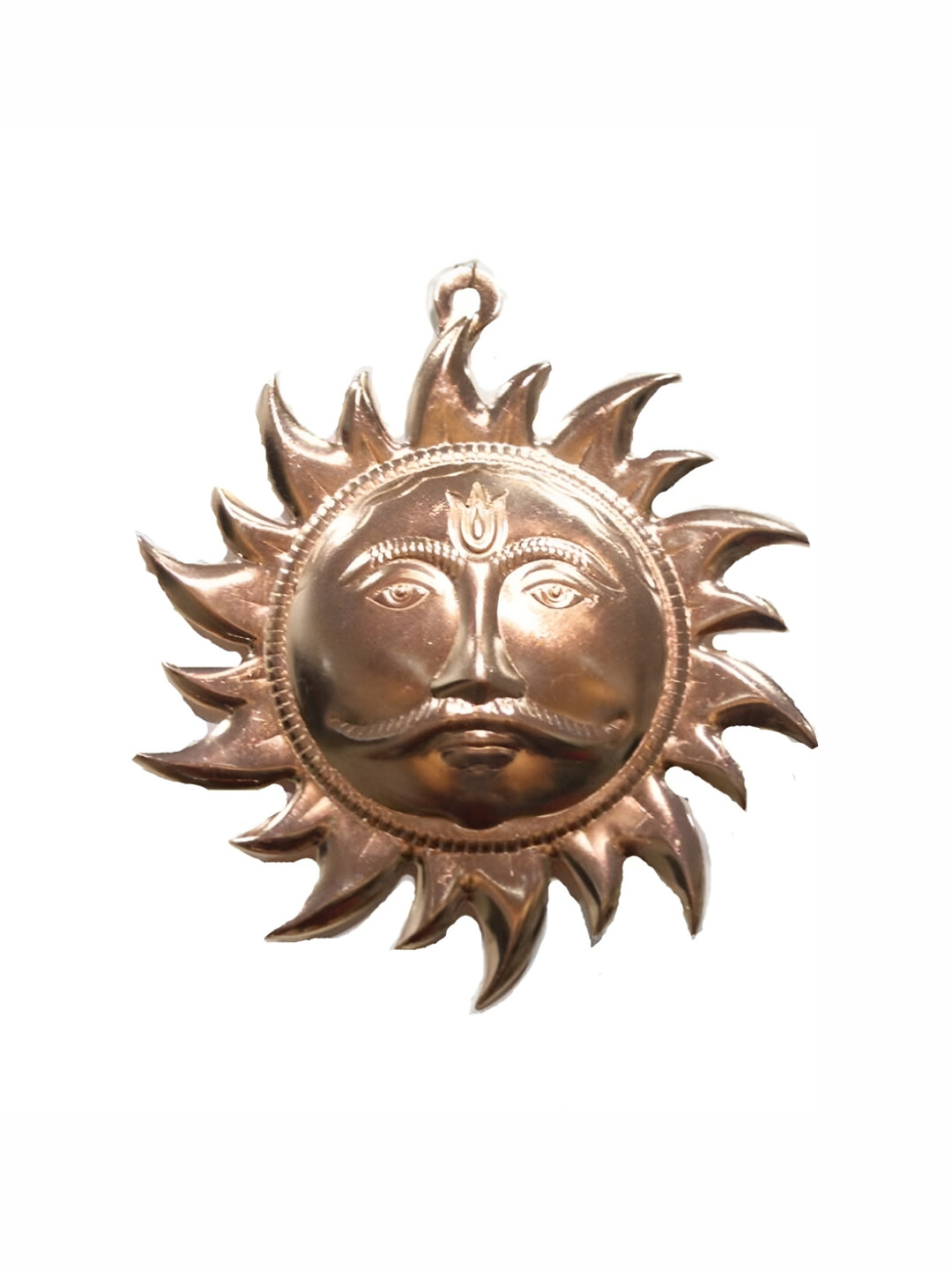 Navyaksh Suraj Copper Brass Metallic Home Office Small Showpiece - 3.5 Inches