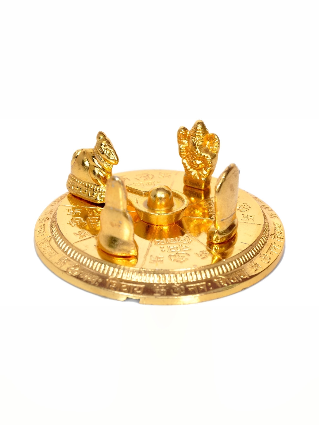 Navyaksh Shiv Pariwar Gold Metal Metallic Study Room Tiny Showpiece - 3.1 Inches