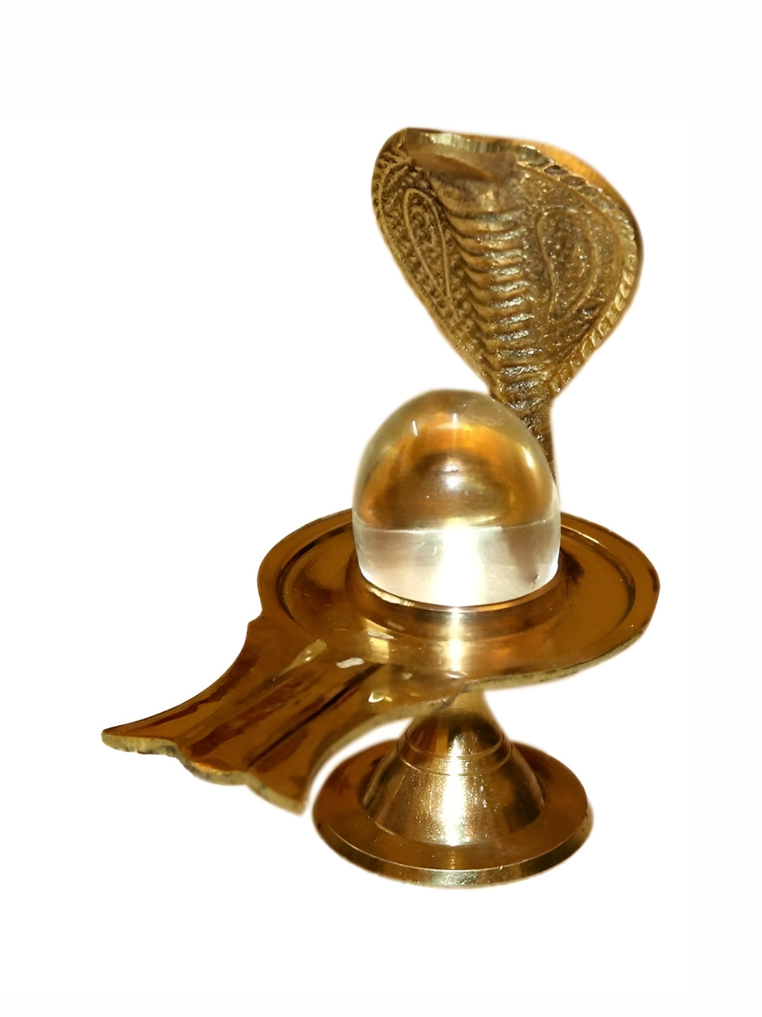 Navyaksh Shivling Crystal Gold Brass Metallic Living Room Set of 2 Small Showpieces - 3.1 Inches
