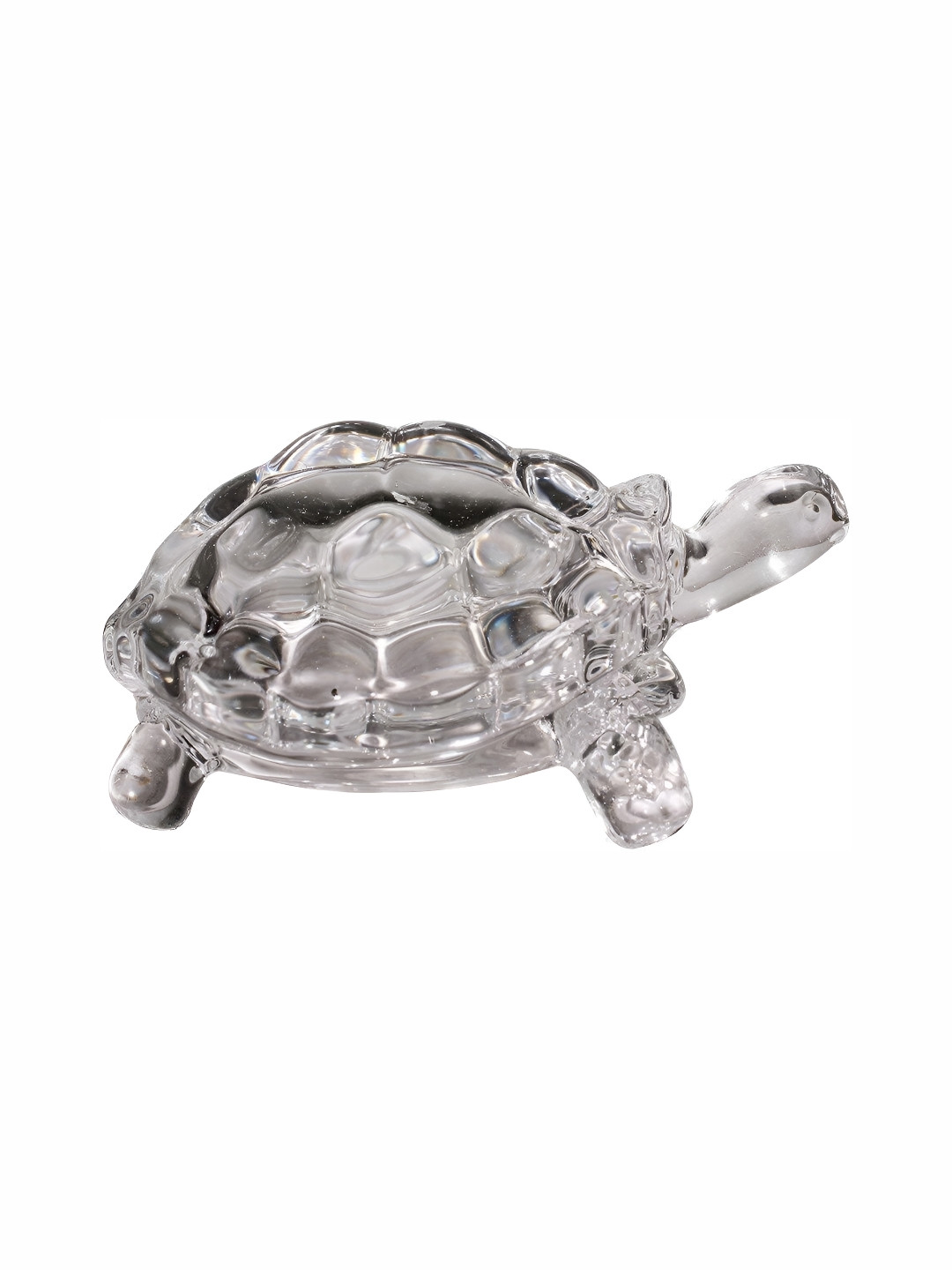Navyaksh Turtle Transparent Glass Glossy Living Room Small Showpiece - 2 Inches