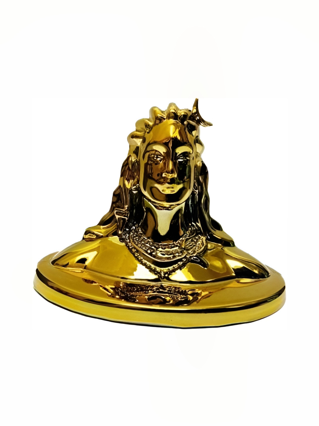 Navyaksh Aadi Yogi Gold Metal Metallic Prayer Room Small Showpiece - 3.5 Inches