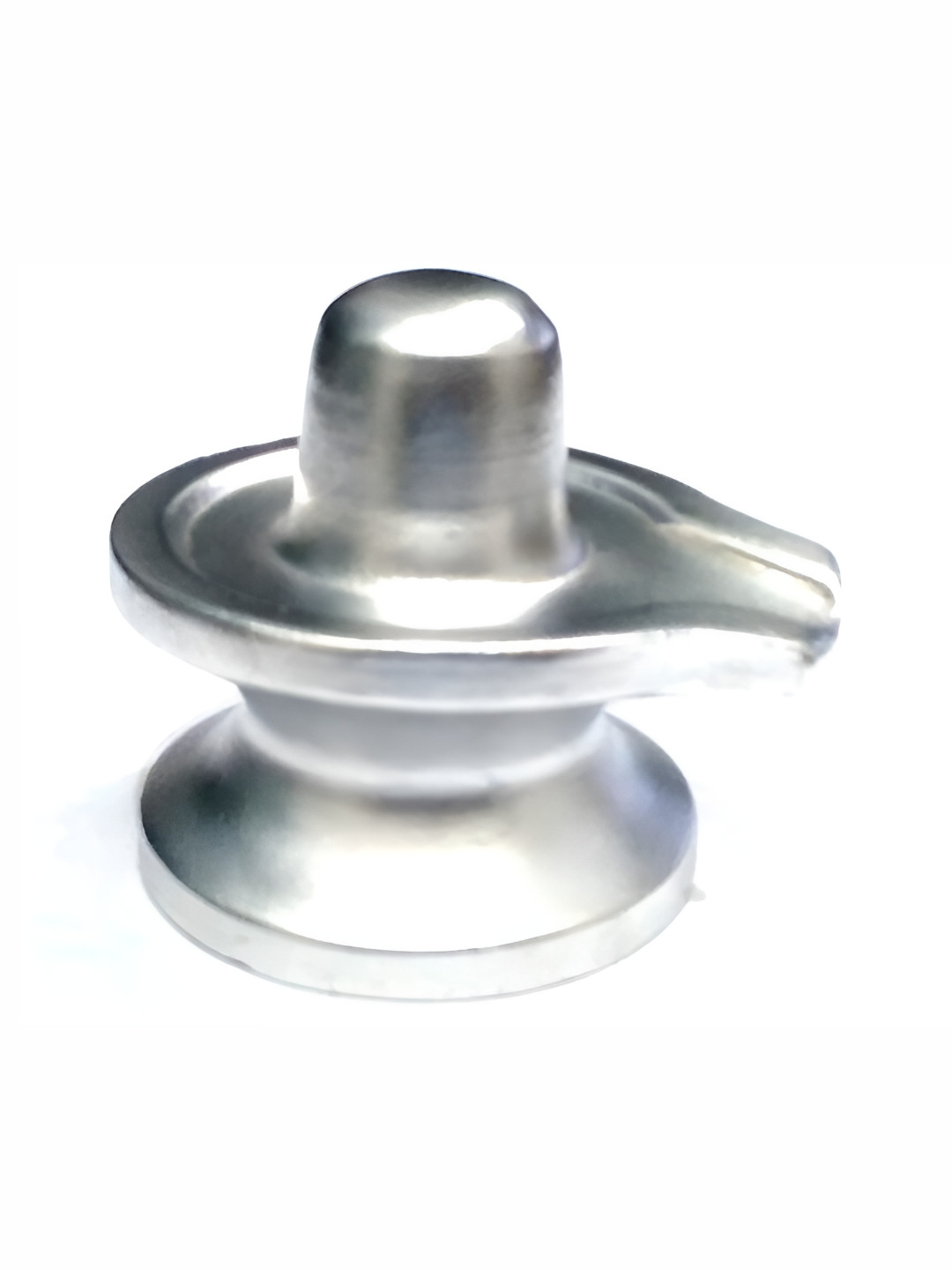Navyaksh Para Shivling Silver Metal Metallic Prayer Room Medium Showpiece - 1 Inches