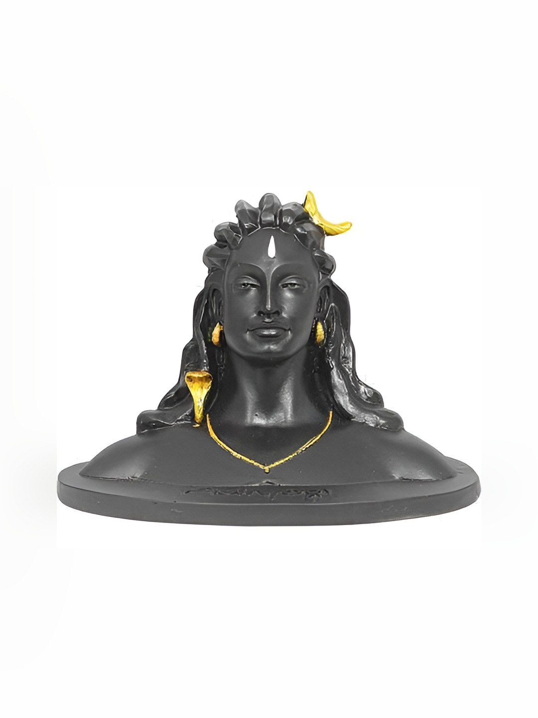 Navyaksh Aadyogiji Black Polyresin Matte Prayer Room Small Showpiece - 5.1 Inches