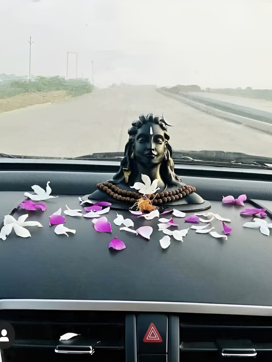 Navyaksh Adiyogi Black Polyresin Matte Prayer Room Small Showpiece - 6.5 Inches