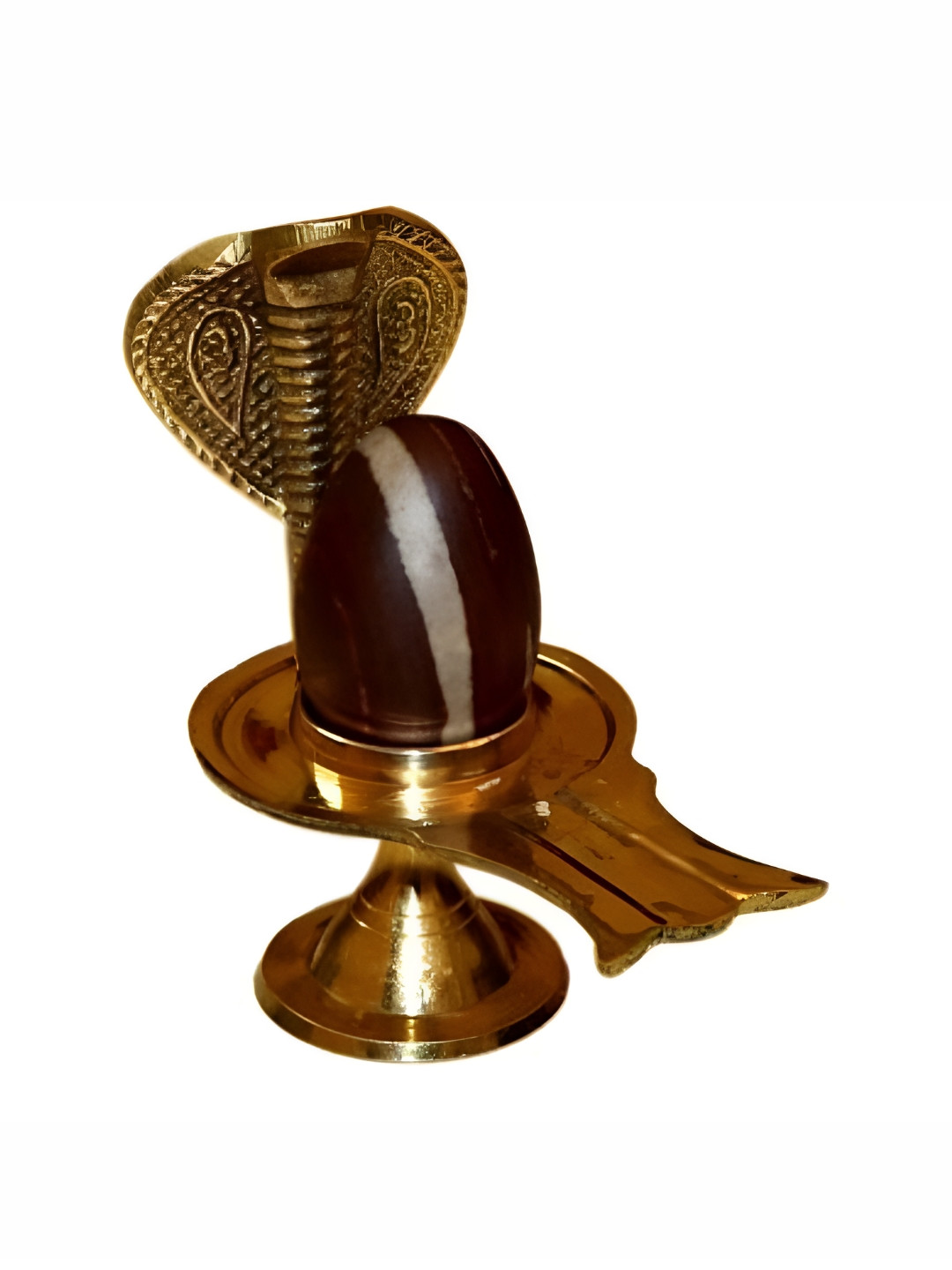 Navyaksh Pathar Jlaheri Gold Brass Metallic Prayer Room Set of 2 Small Showpieces - 3.9 Inches
