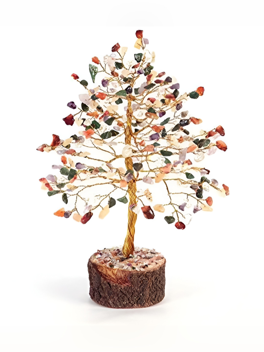Navyaksh Tree Brown Crystal Glossy Living Room Small Showpiece - 3.9 Inches