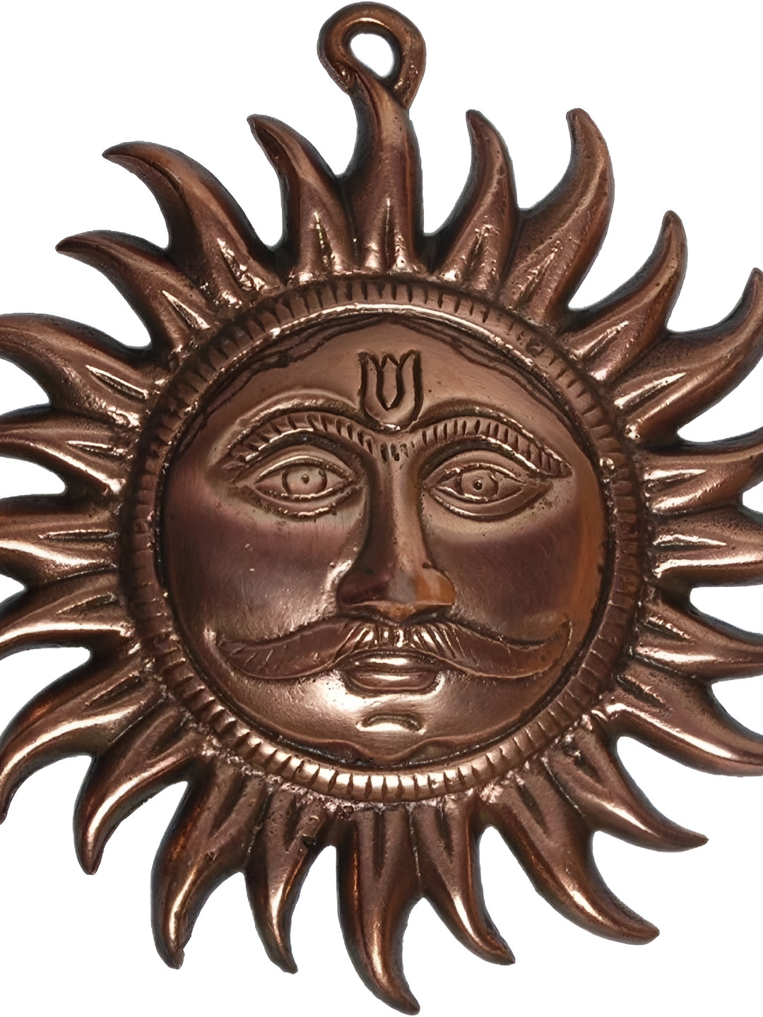 Navyaksh Suraj Brown Metal Metallic Prayer Room Medium Showpiece - 9.4 Inches