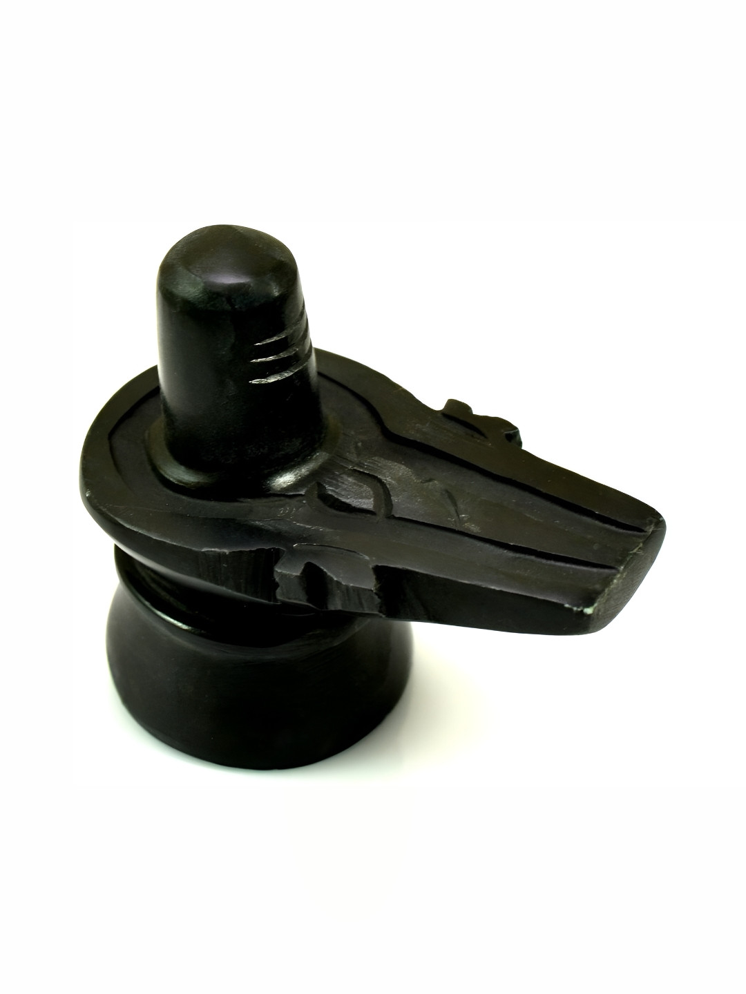 Navyaksh Shivling Black Stone Natural Prayer Room Tiny Showpiece - 1.6 Inches