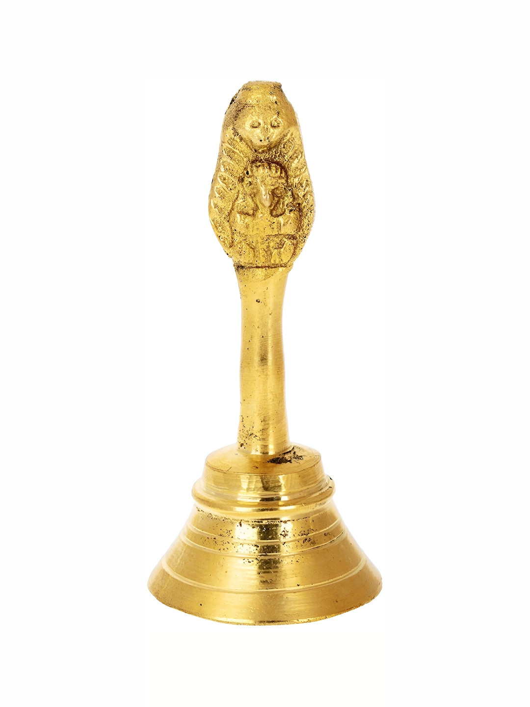 Navyaksh Ghanti Gold Metal Metallic Prayer Room Small Showpiece - 2.4 Inches