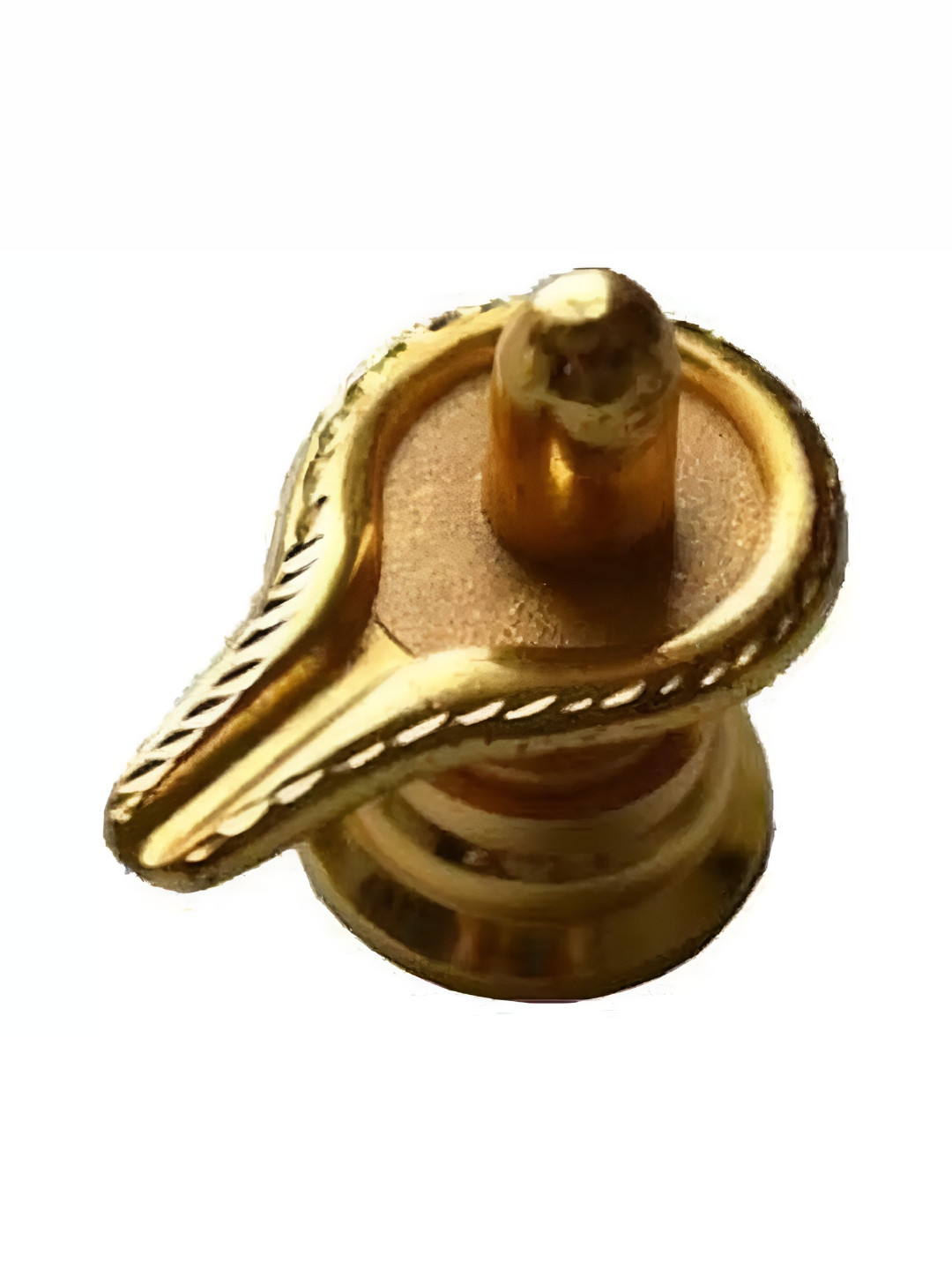 Navyaksh Shivling Gold Metal Metallic Prayer Room Small Showpiece - 2 Inches