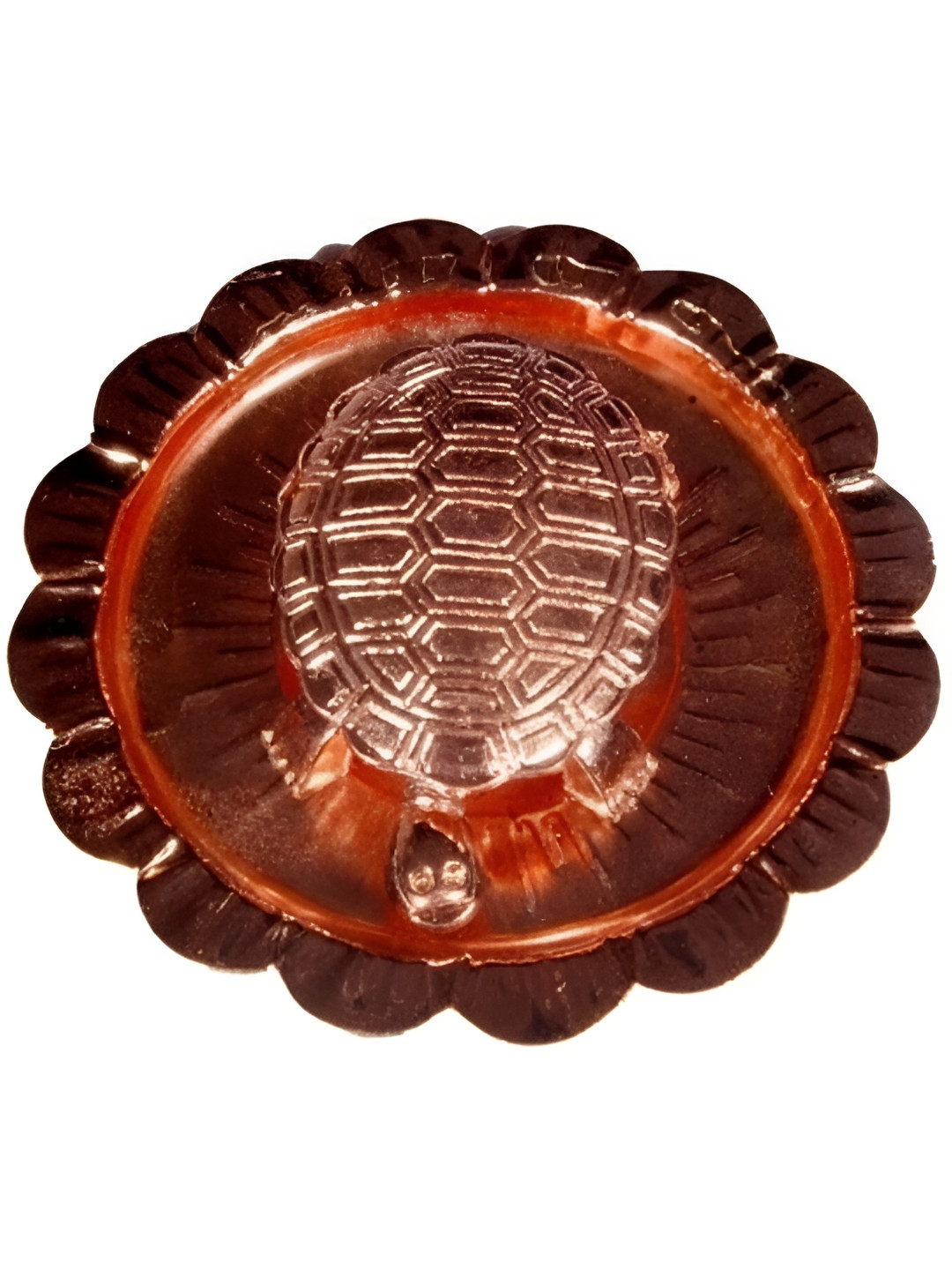 Navyaksh Kachua Plate Copper Metal Metallic Prayer Room Set of 2 Small Showpieces - 2.6 Inches