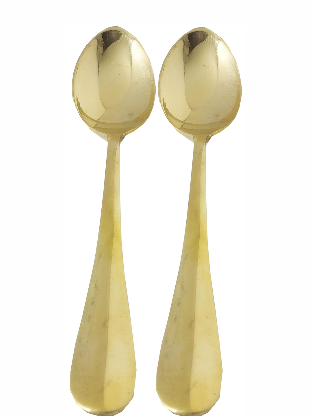 Shivshakti Arts Gold Toned 2 Pieces Pure Brass Table Spoons
