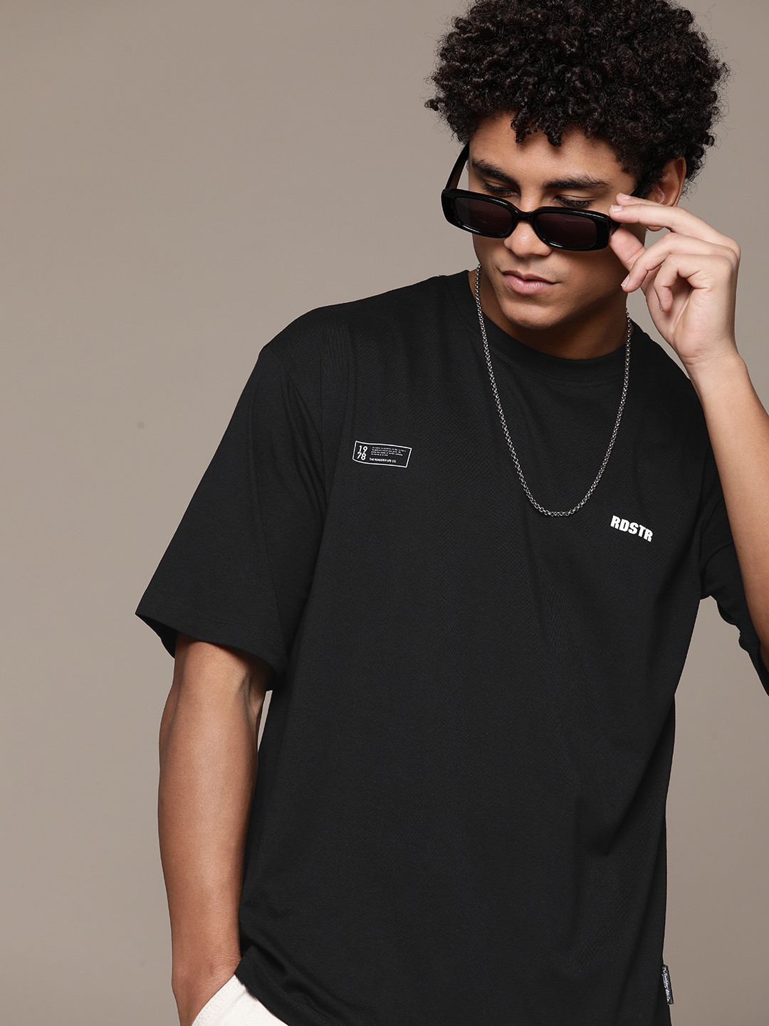 Roadster The Life Co. Brand Logo Detail Relaxed Fit T-shirt