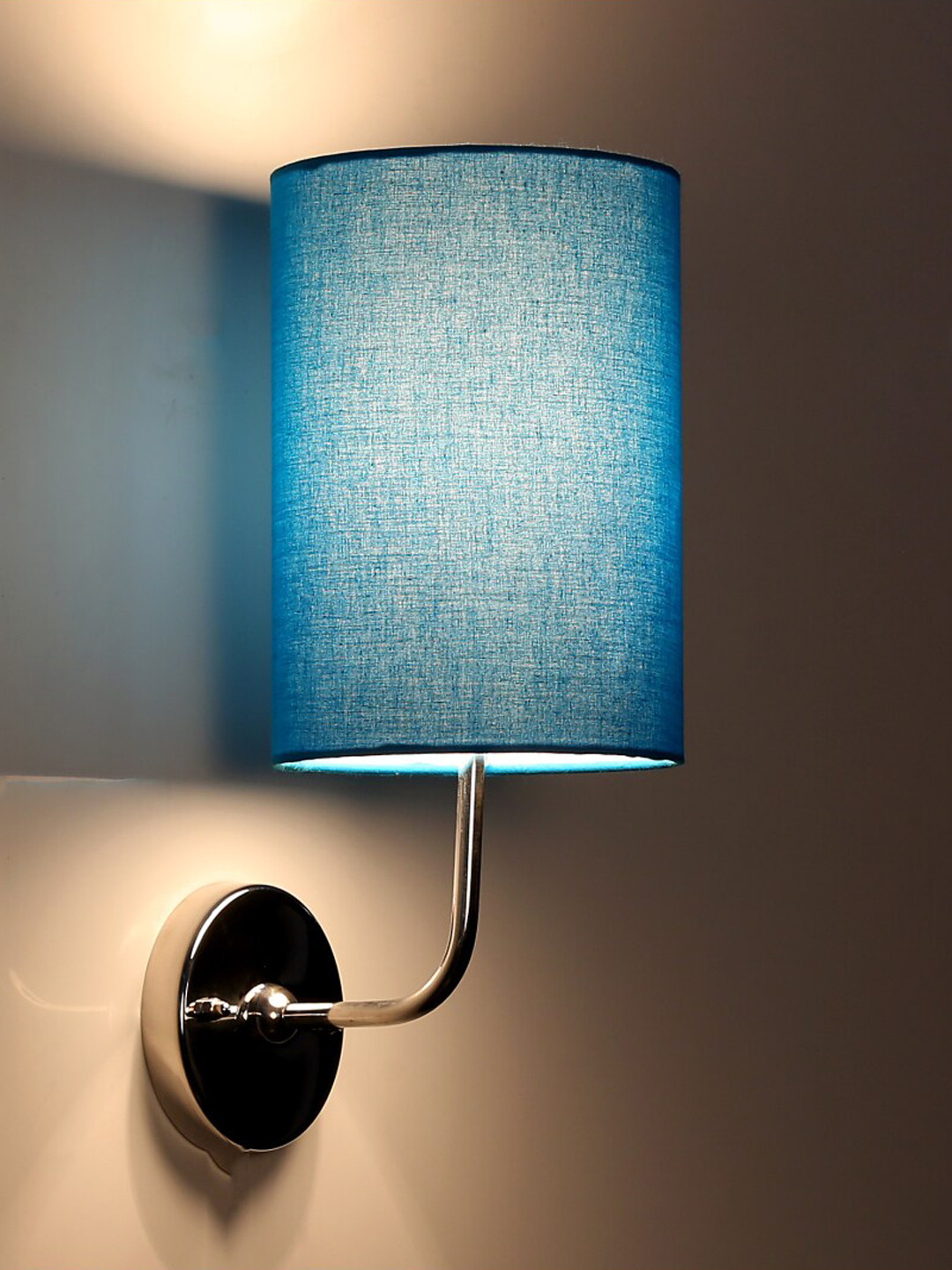 Craftter Blue  Textured Cylindrical Acrylic Wall Lamps