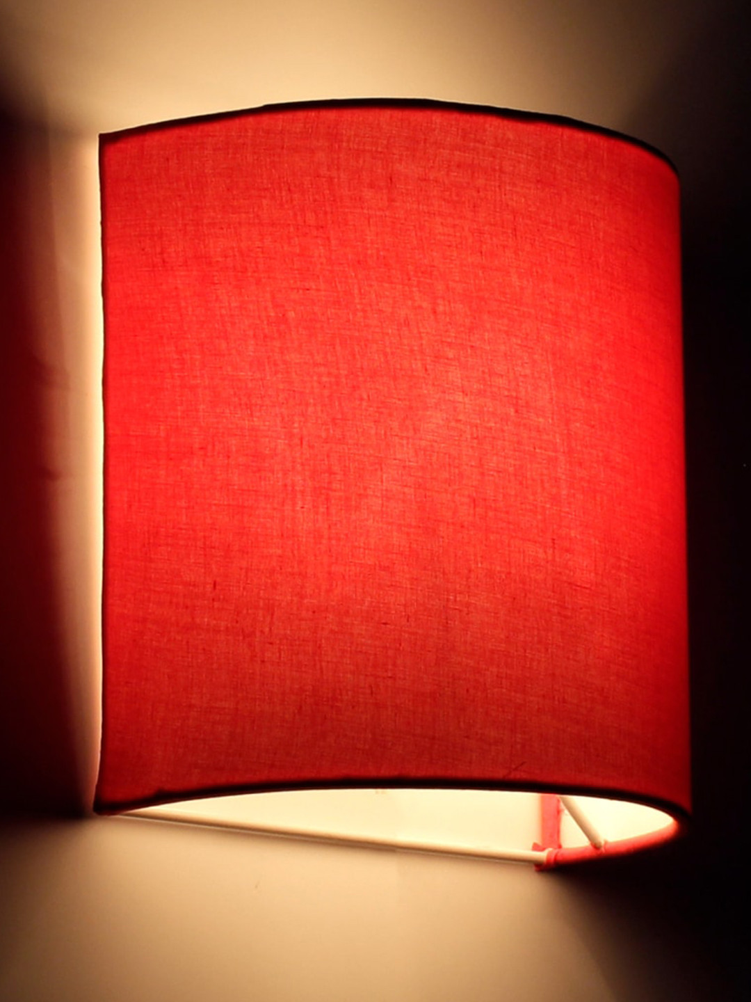 Craftter Red Textured Cylindrical Acrylic Wall Lamps