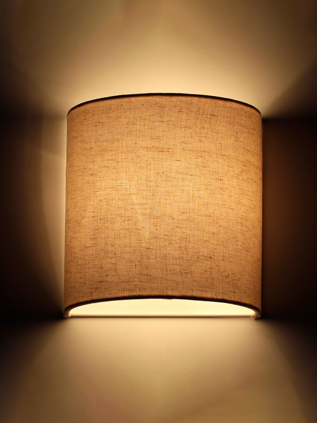 Craftter Off White  Textured Cylindrical Acrylic Wall Lamps