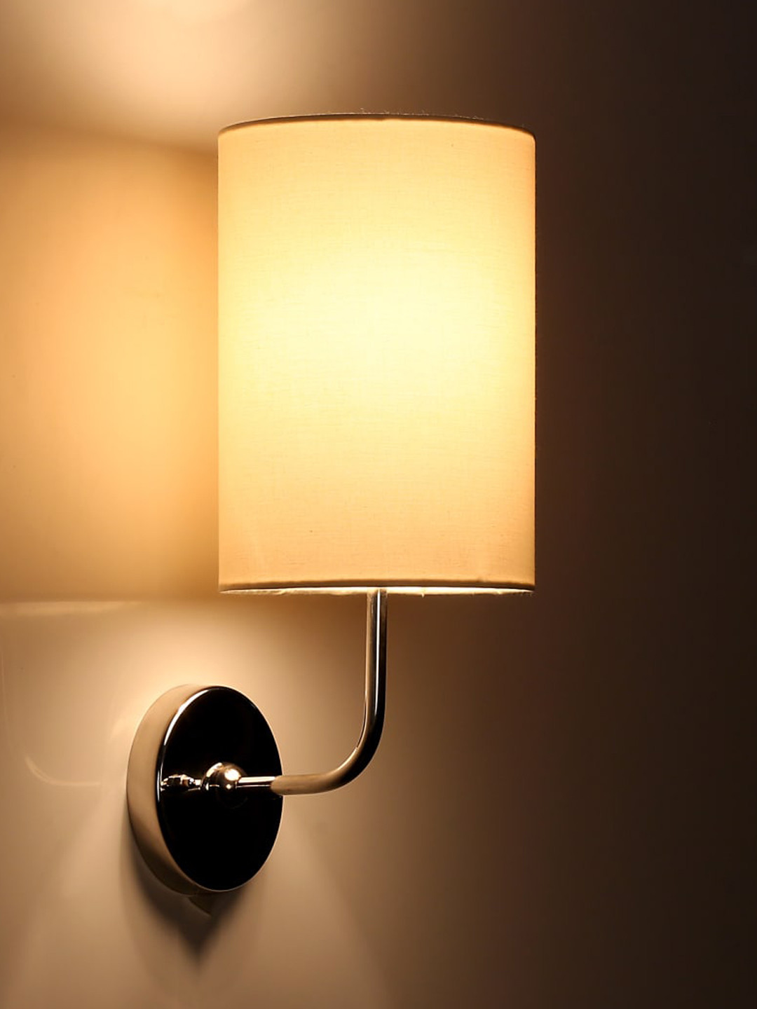 Craftter Beige Textured Cylindrical Acrylic Wall Lamps