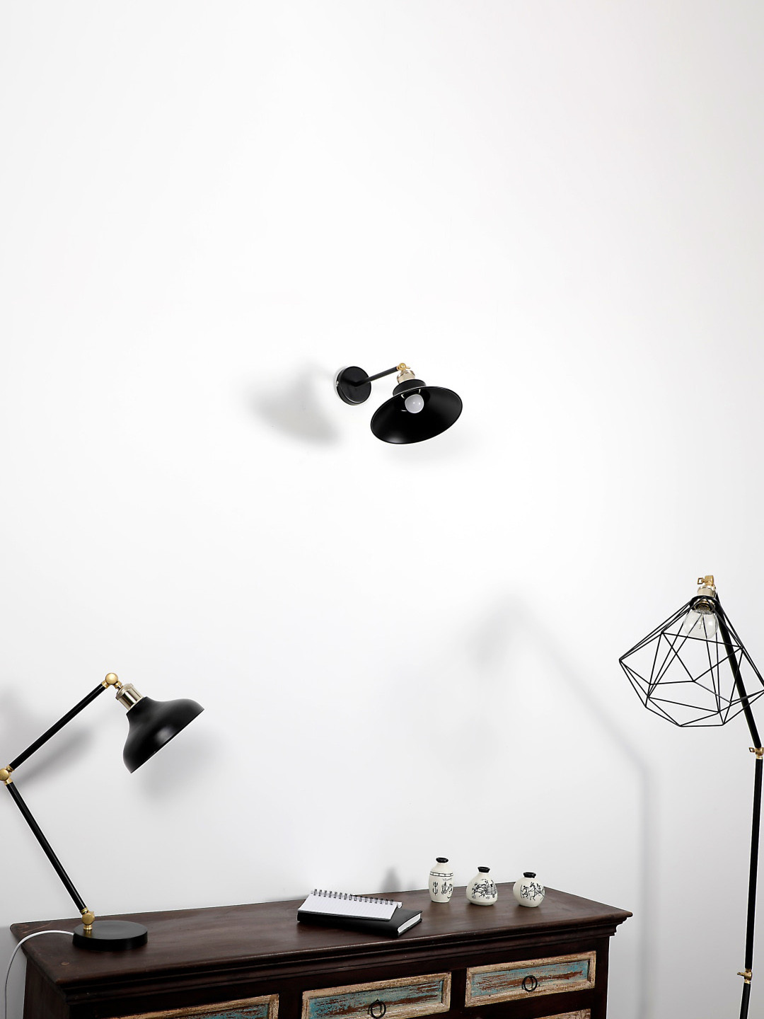 Craftter Black Bell Shaped Metal Wall Lamps