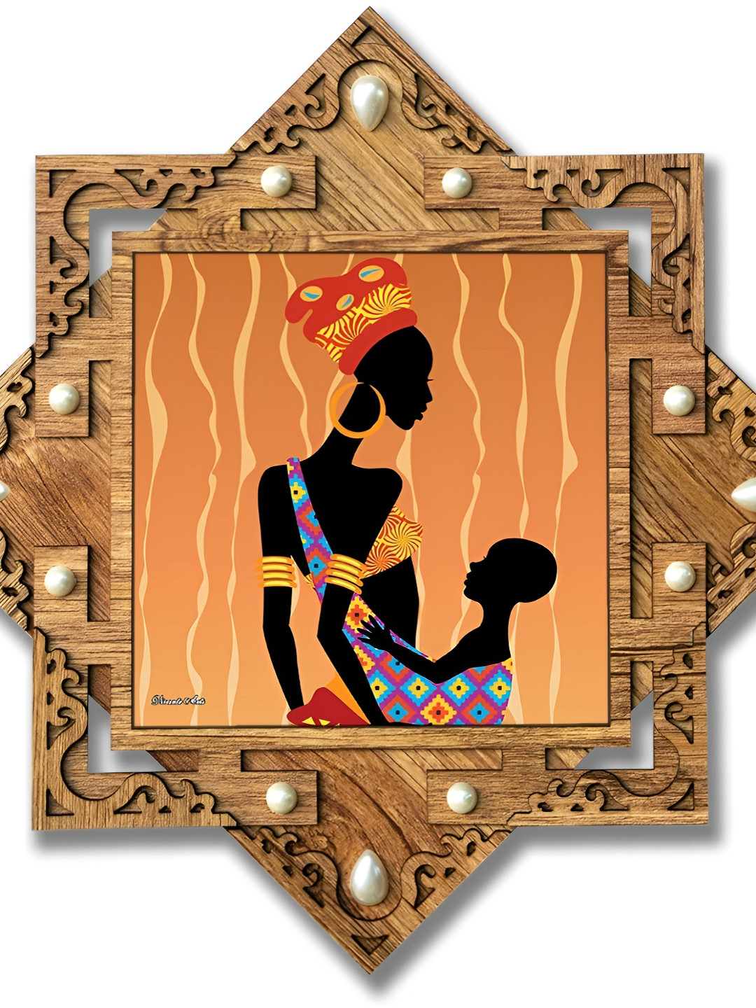PnF Wood Wall Square Paintings Wall Art - 15.9x15.9In