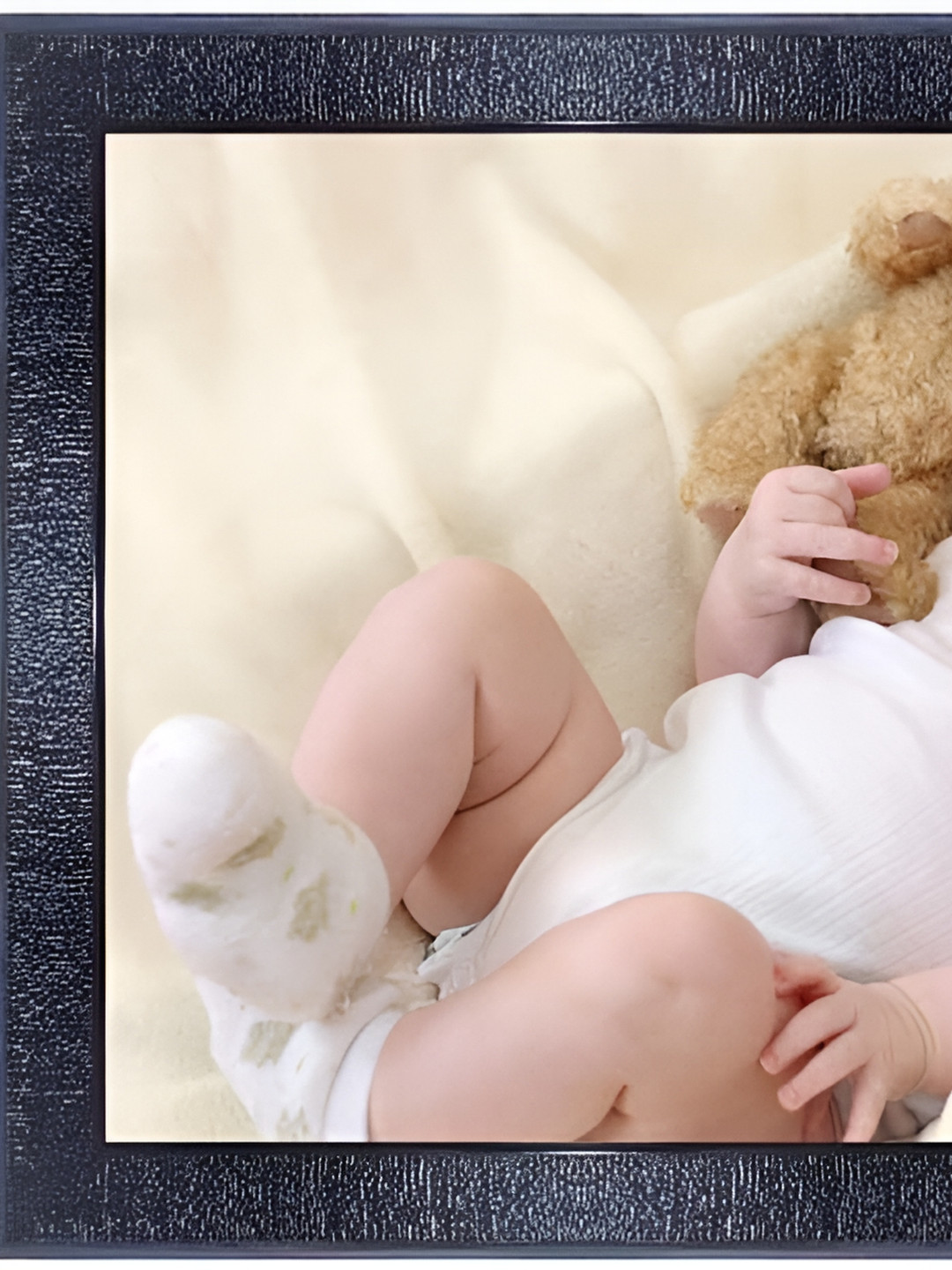 PnF Black & White Baby Photograph Wooden Wall Art