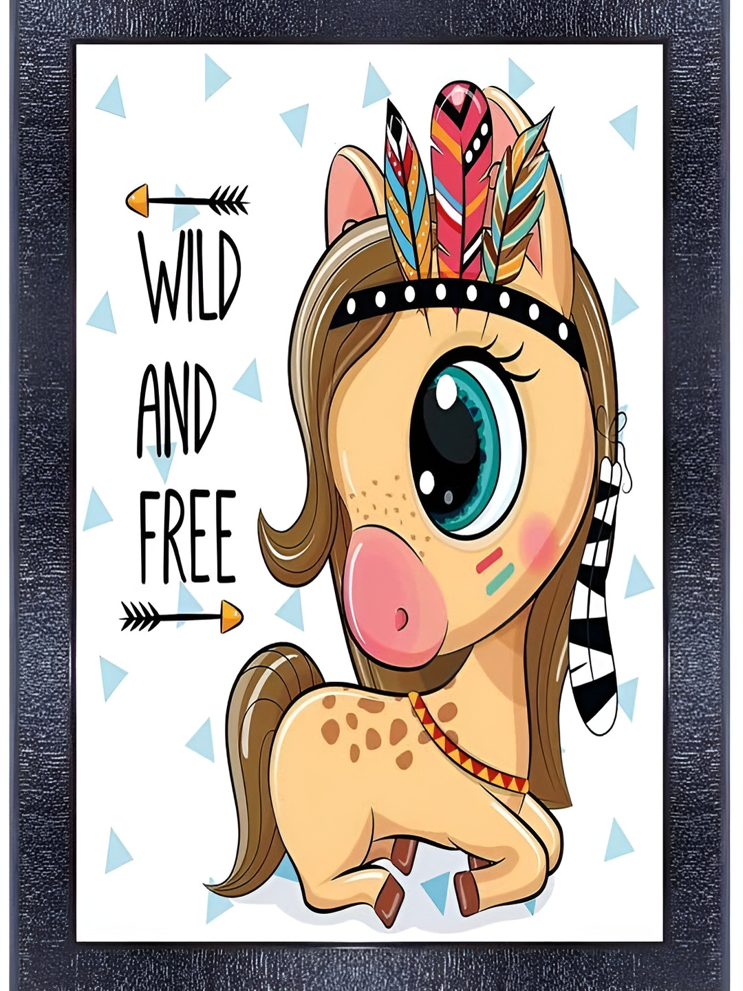 PnF Black & White Cartoon Painting Wooden Wall Art