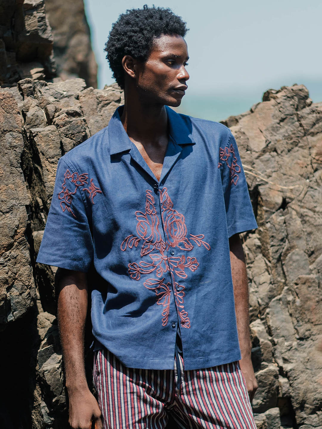 RARE RABBIT Men Flmbo Regular Fit Floral Printed Cuban Collar Cotton Shirt