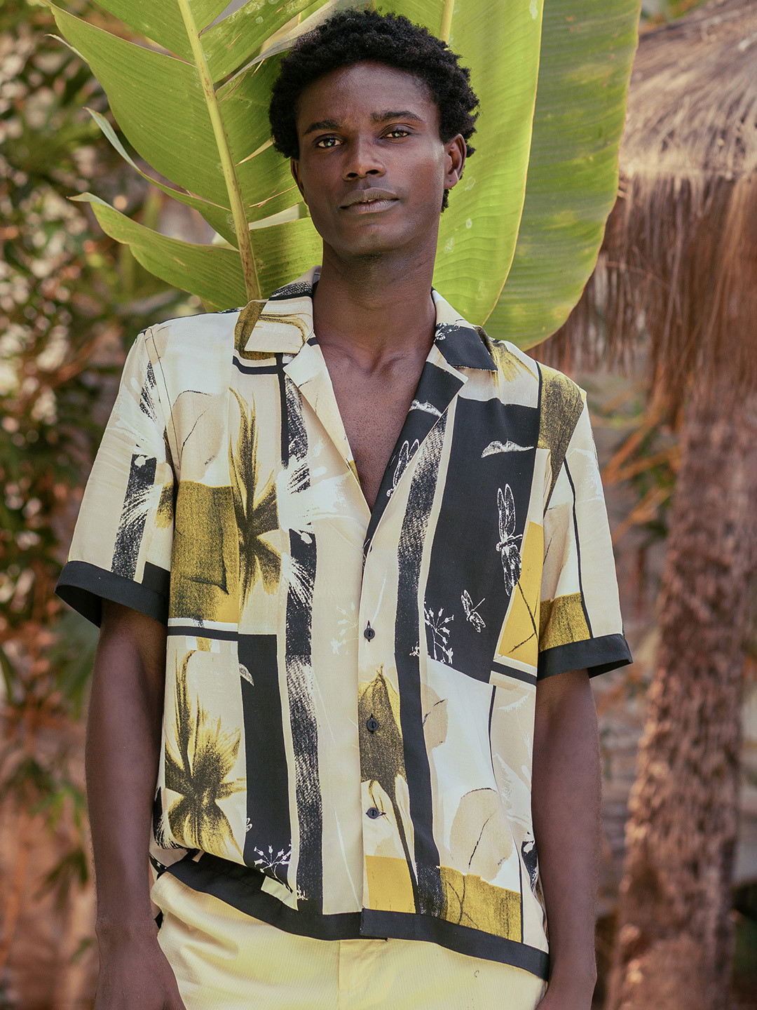 RARE RABBIT Men Prunos Regular Fit Floral Printed Cuban Collar Shirt