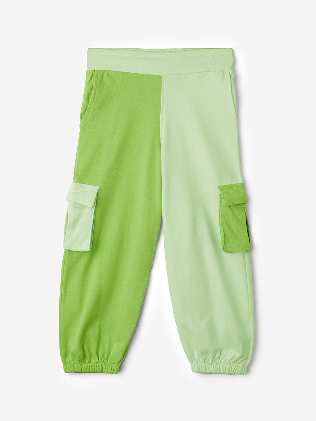 The Souled Store Girls Green Cotton Mid Rise Joggers