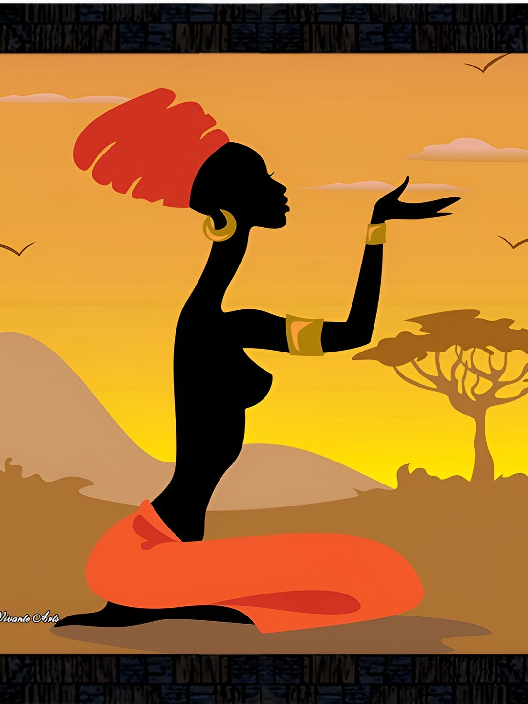 PnF Yellow & Orange Abstract Painting Wall Art