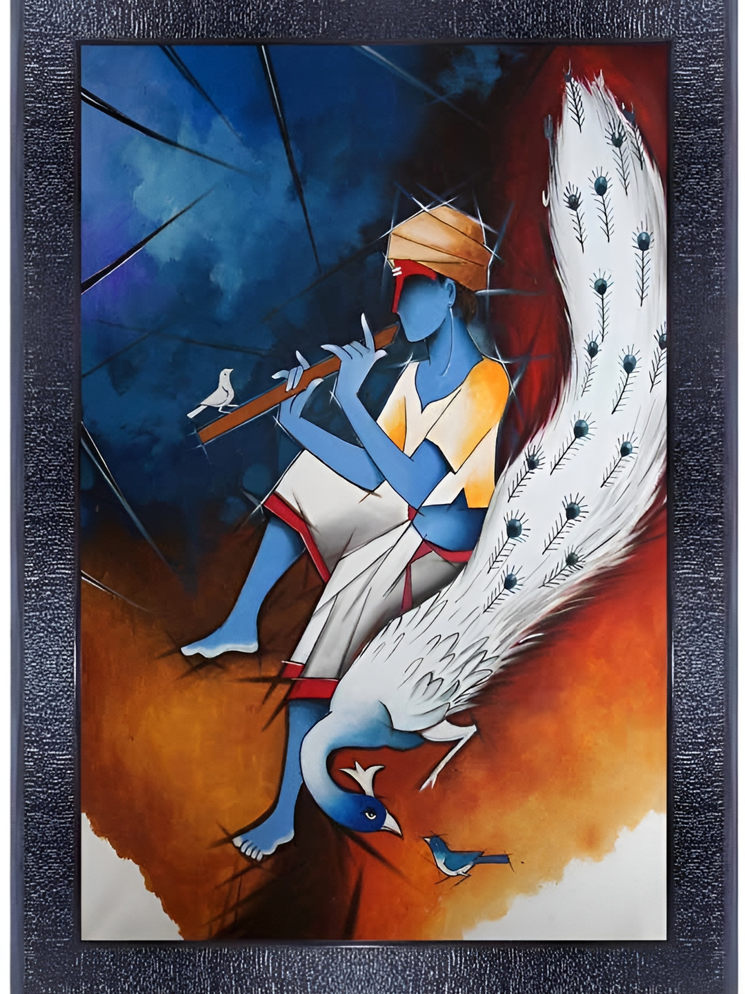 PnF Black & Blue Paper Painting Wall Art