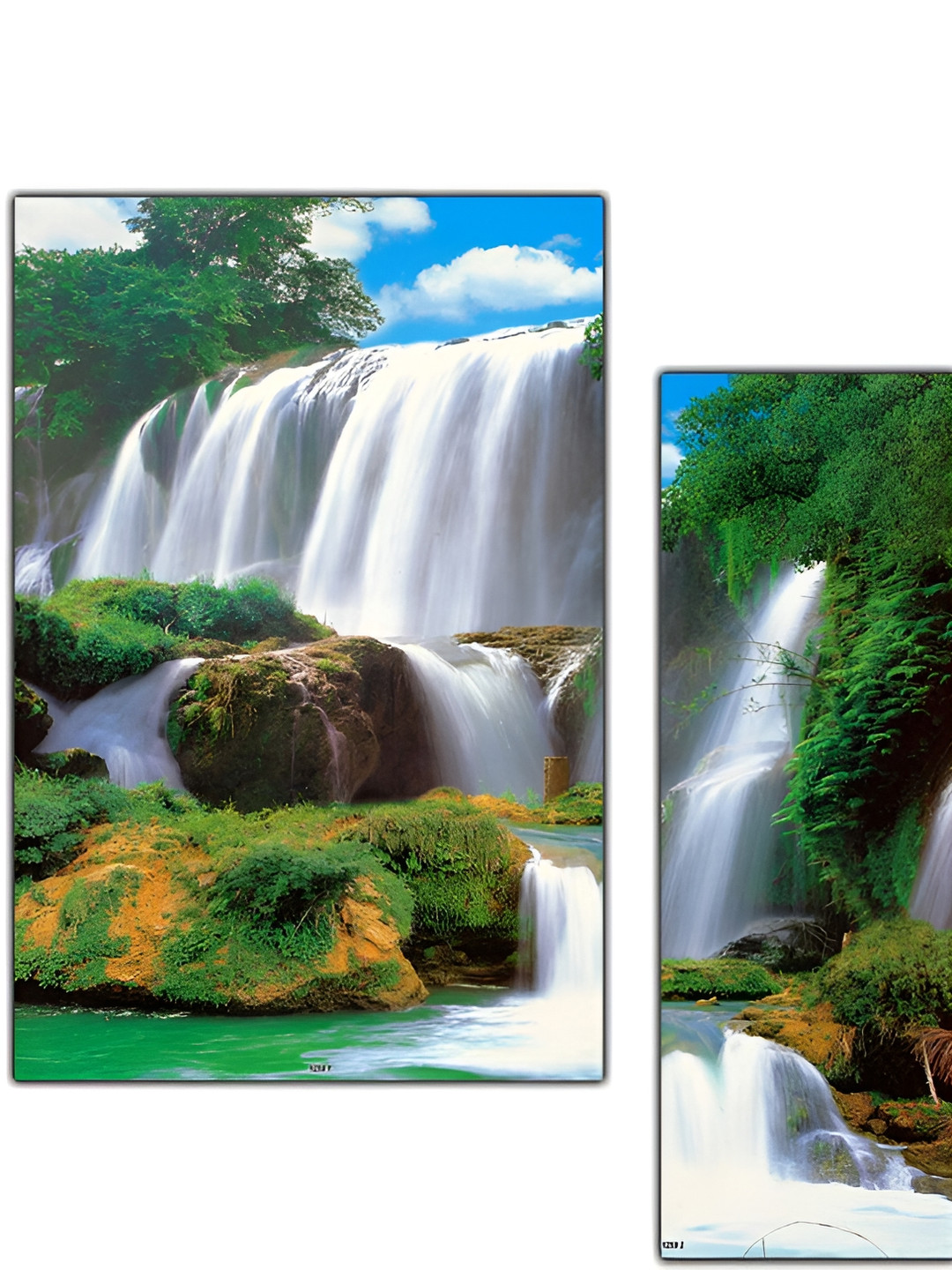 PnF Blue & White 3 Pieces Floral And Botanical Wall Arts