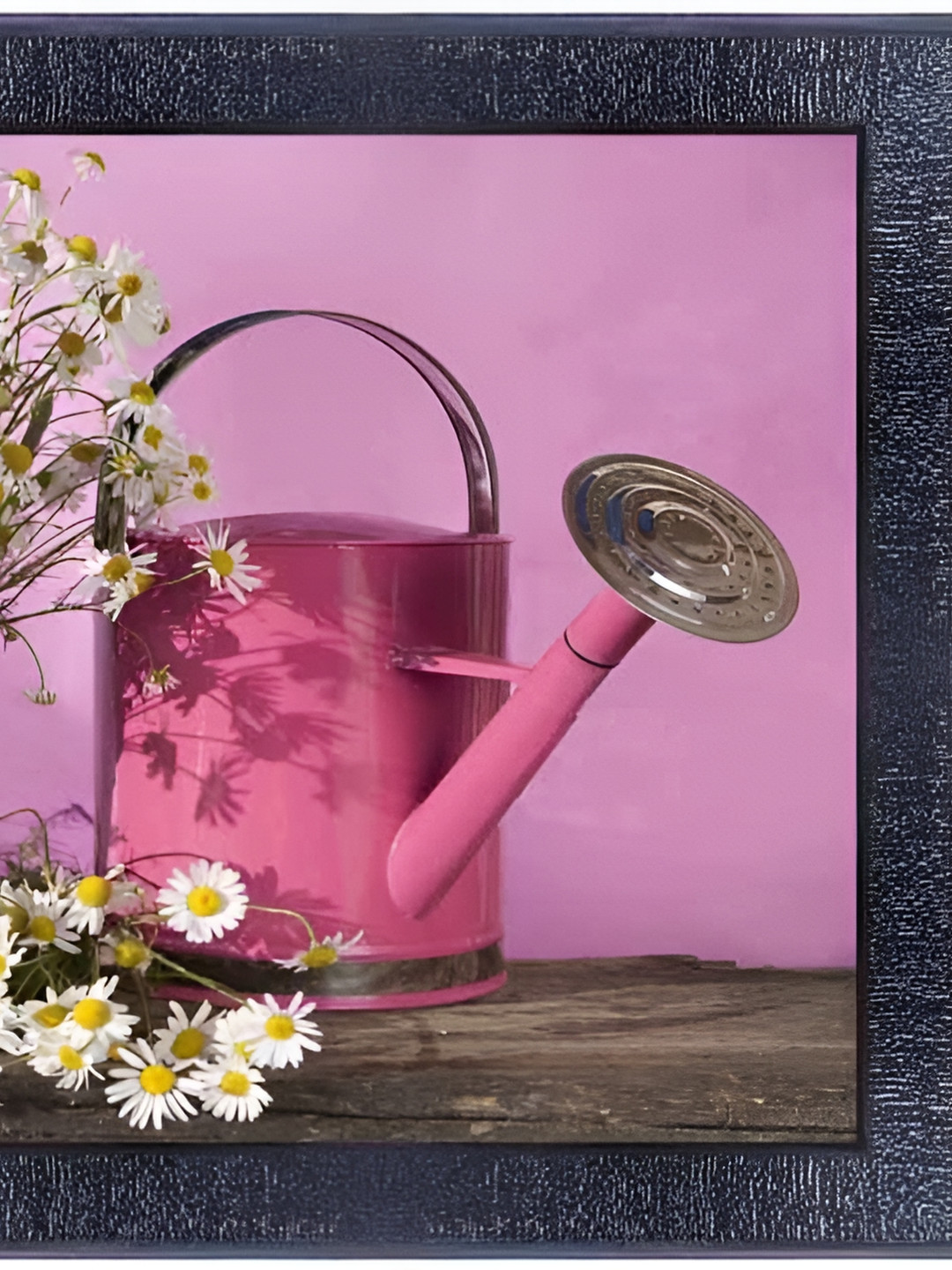 PnF Black & Pink Watering Can Painting Wooden Wall Art