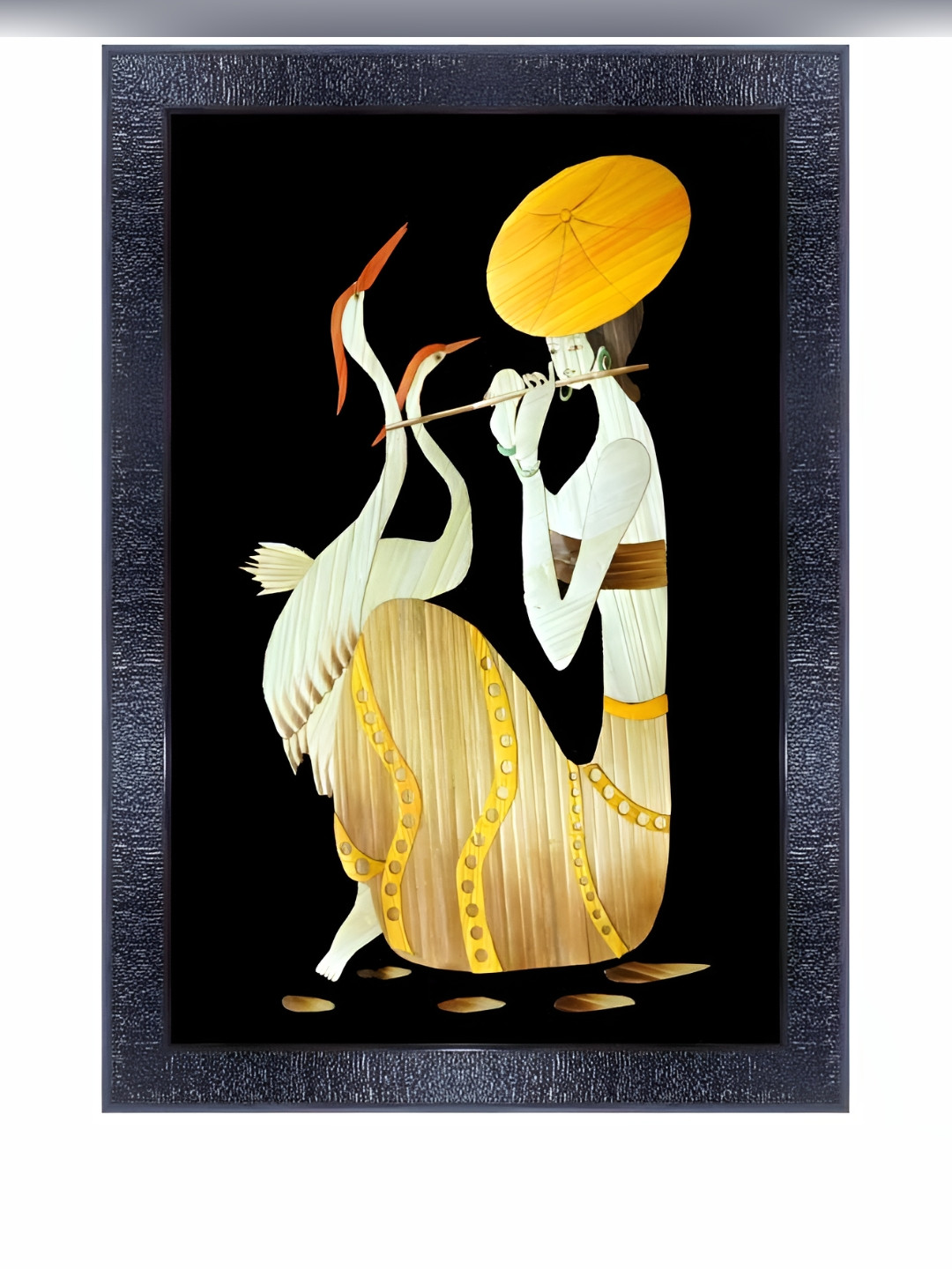 PnF Charcoal & White Abstract Framed Painting Wall Art