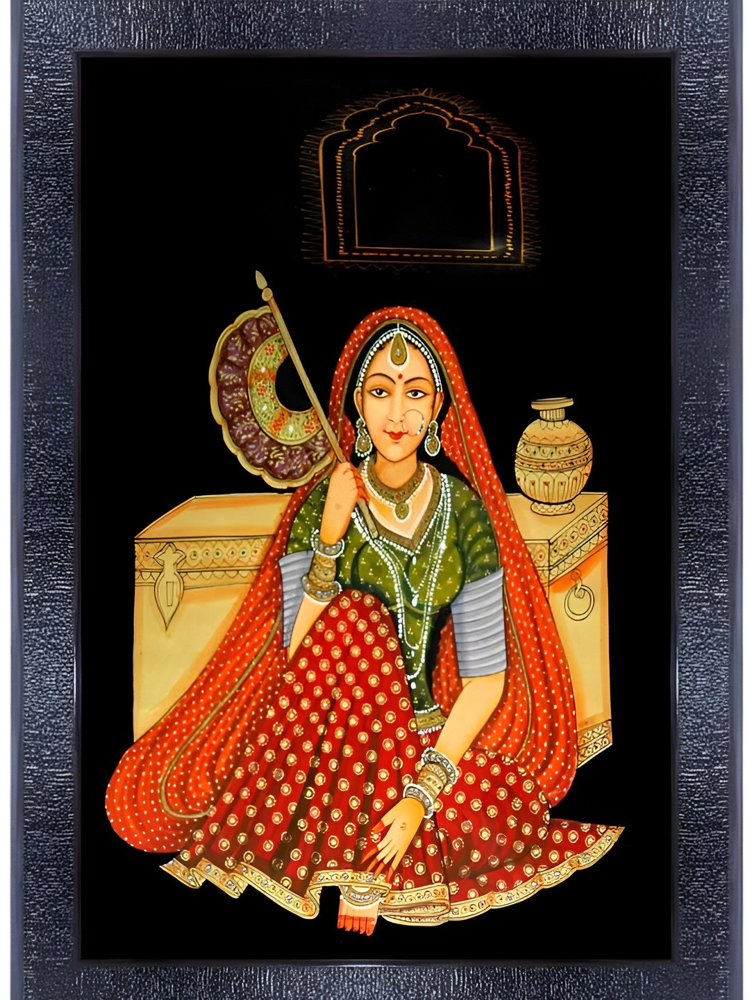 PnF Black & Red Paper Painting Wall Art