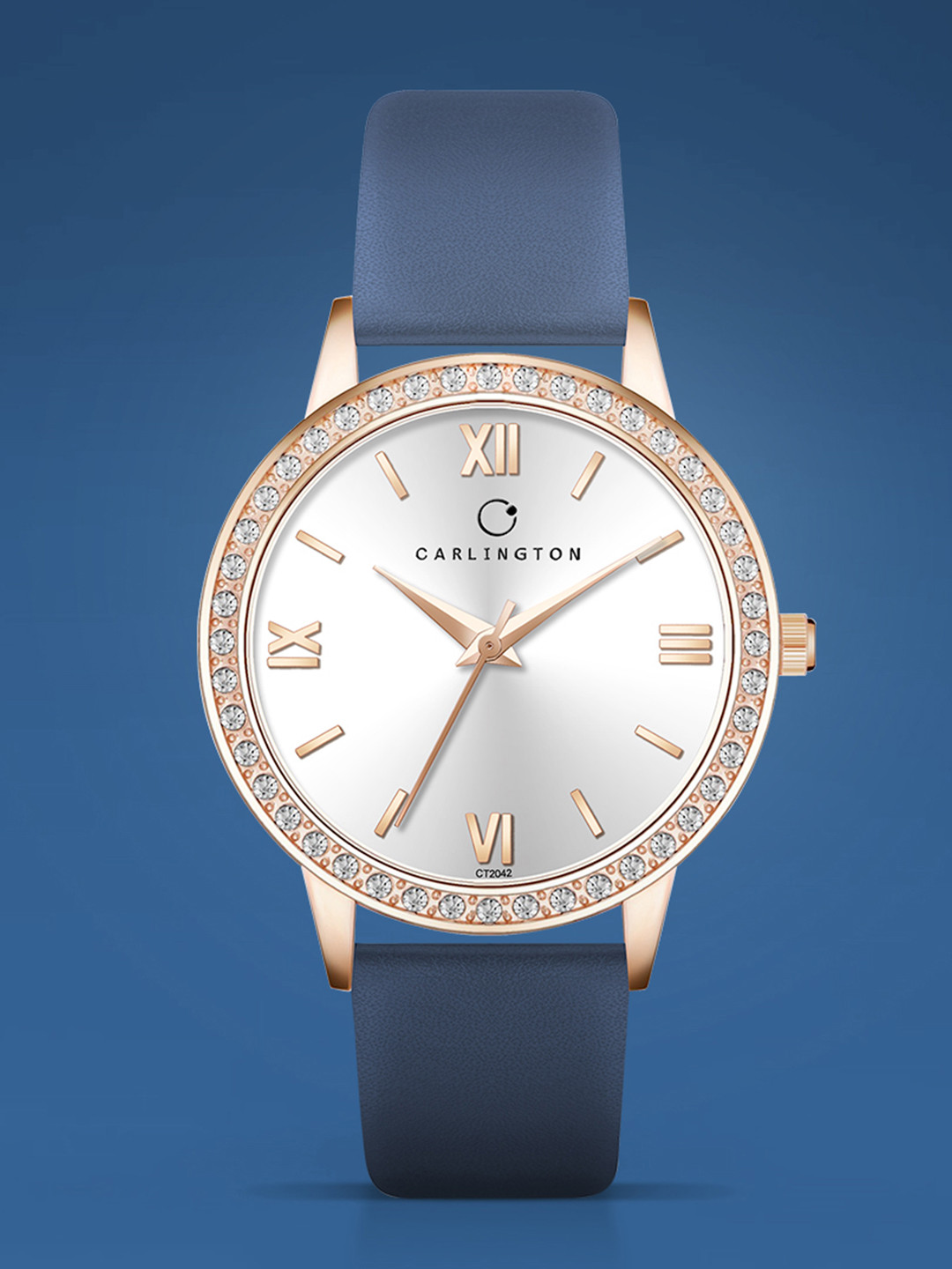 CARLINGTON Iconic Series Women Stainless Steel Analogue Chronograph Watch Iconic 2042 Blue