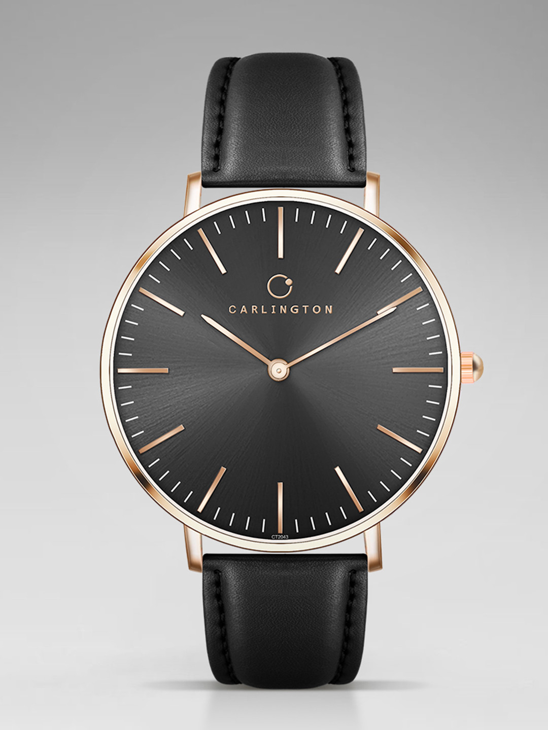 CARLINGTON Men Dial Round Analogue Chronograph Watch Iconic 2043 Black