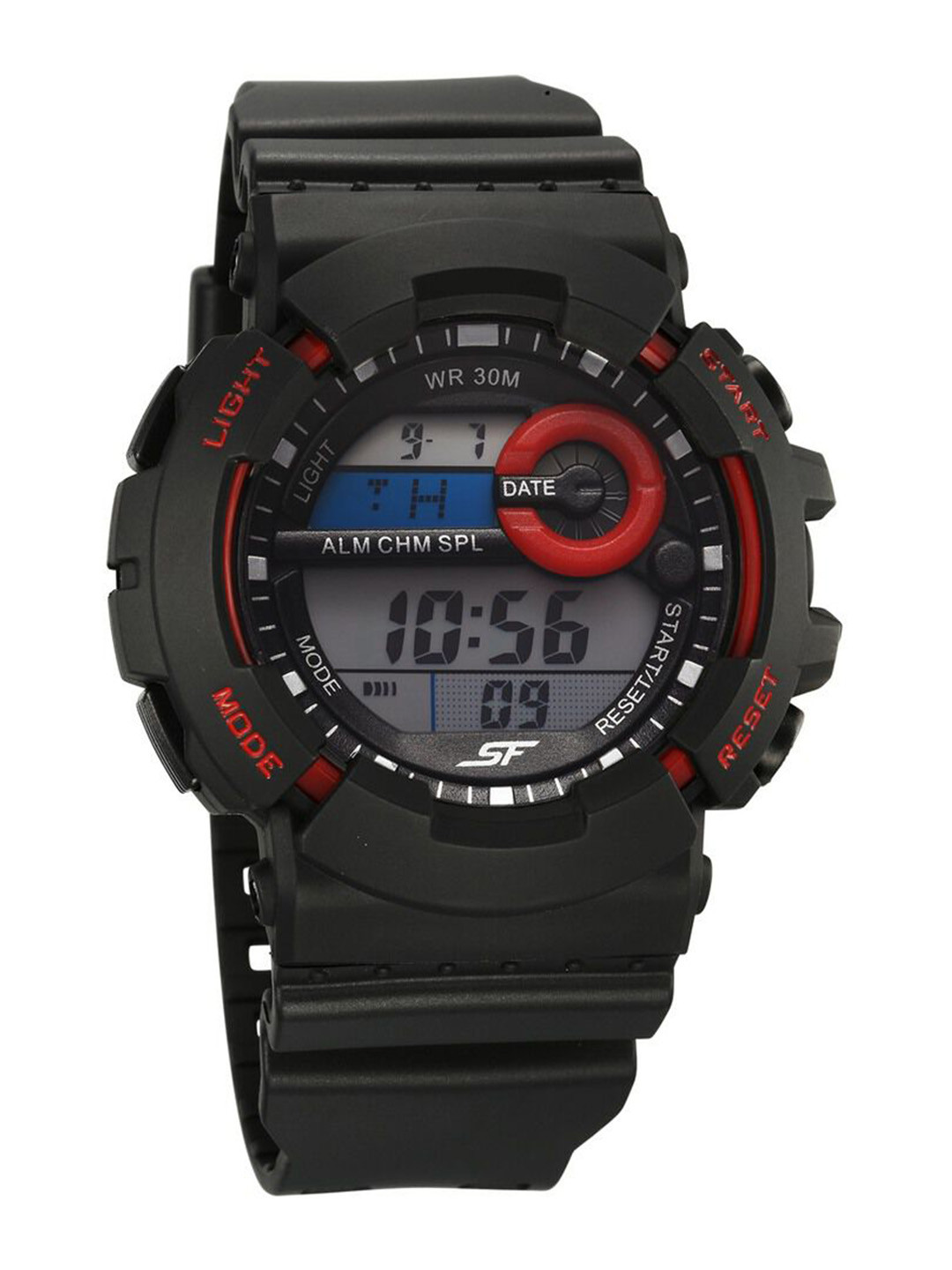 Sf Sporty Digital With Black Strap Watch For Men - Nt77130pp02w