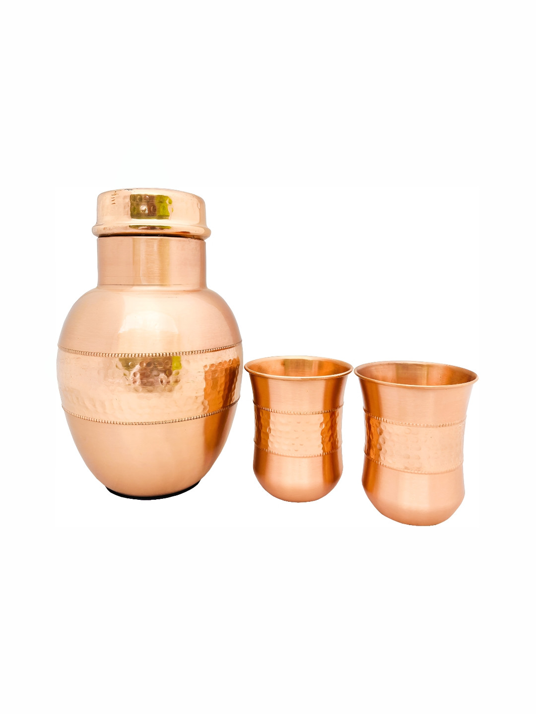 Shivshakti Arts Brown Copper Jar With 2 Glasses