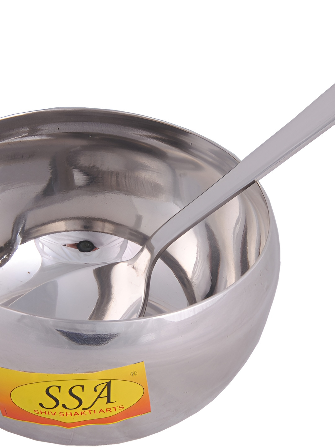 Shivshakti Arts Silver-Toned 2 Pieces Bowl With Spoon 300 ml