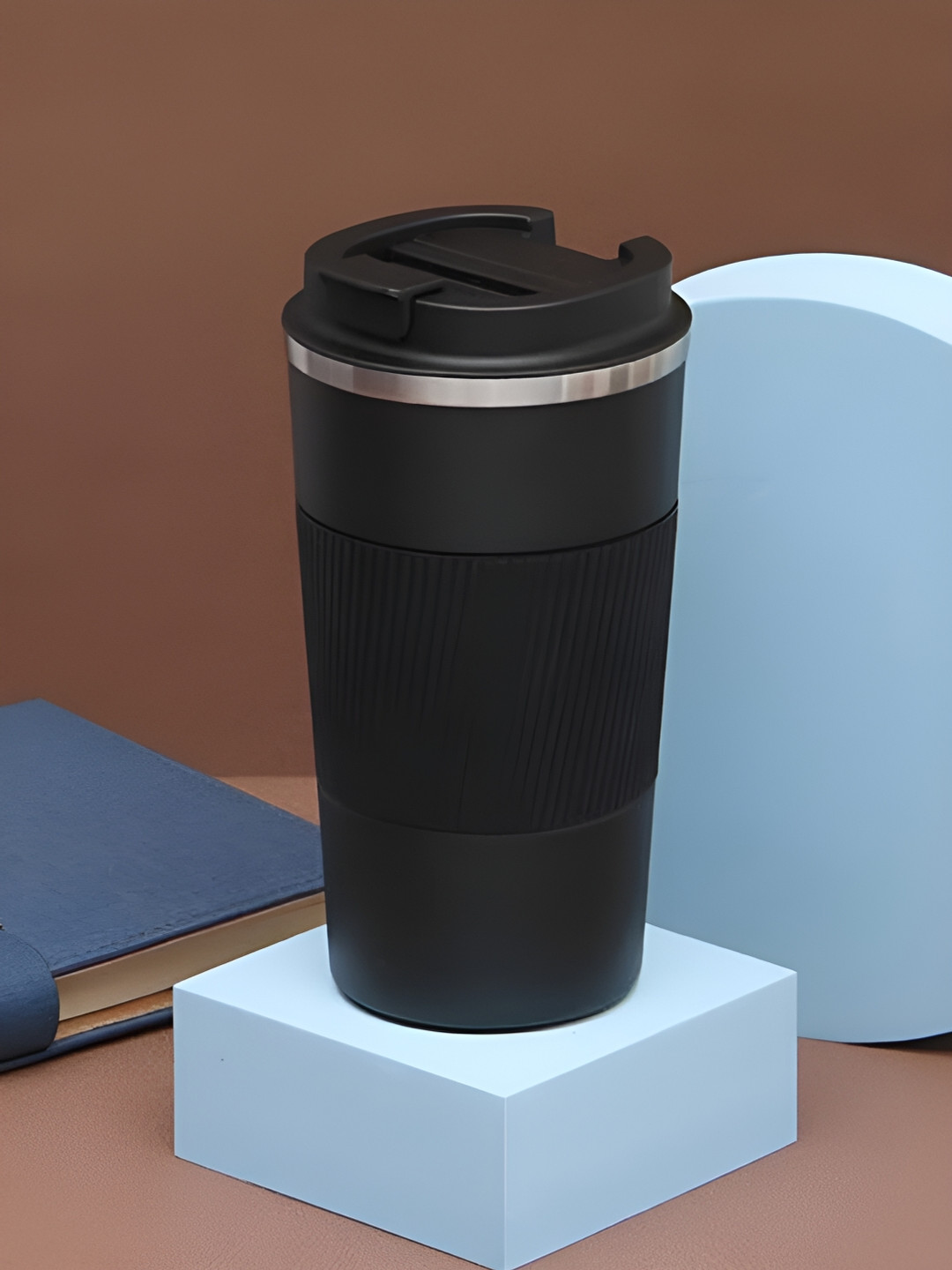 UniKart Black Textured Stainless Steel Dishwasher Safe Mug-510ml