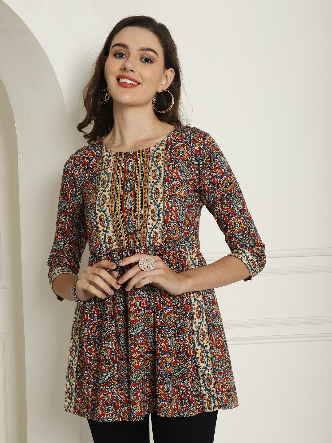 Rajnandini Floral Printed Pure Cotton Kurti