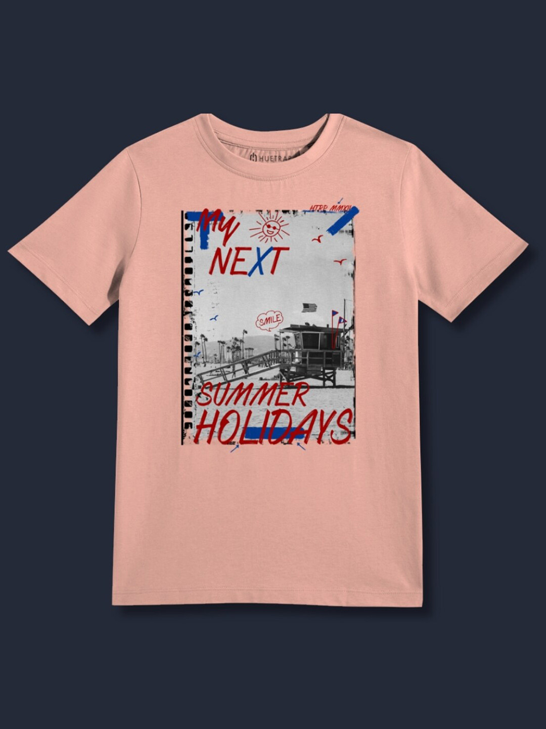 Huetrap Boys People & Places Printed Cotton Regular Fit T-shirt