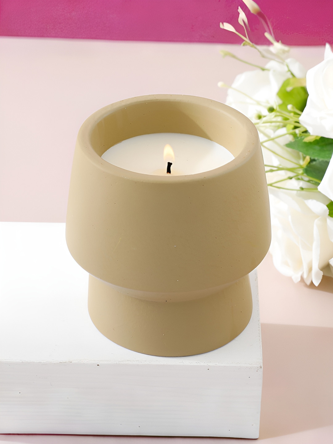 The Better Home for Home Decoration 1 Wick Pomegranate Solid Geometric Regular Jar Candles