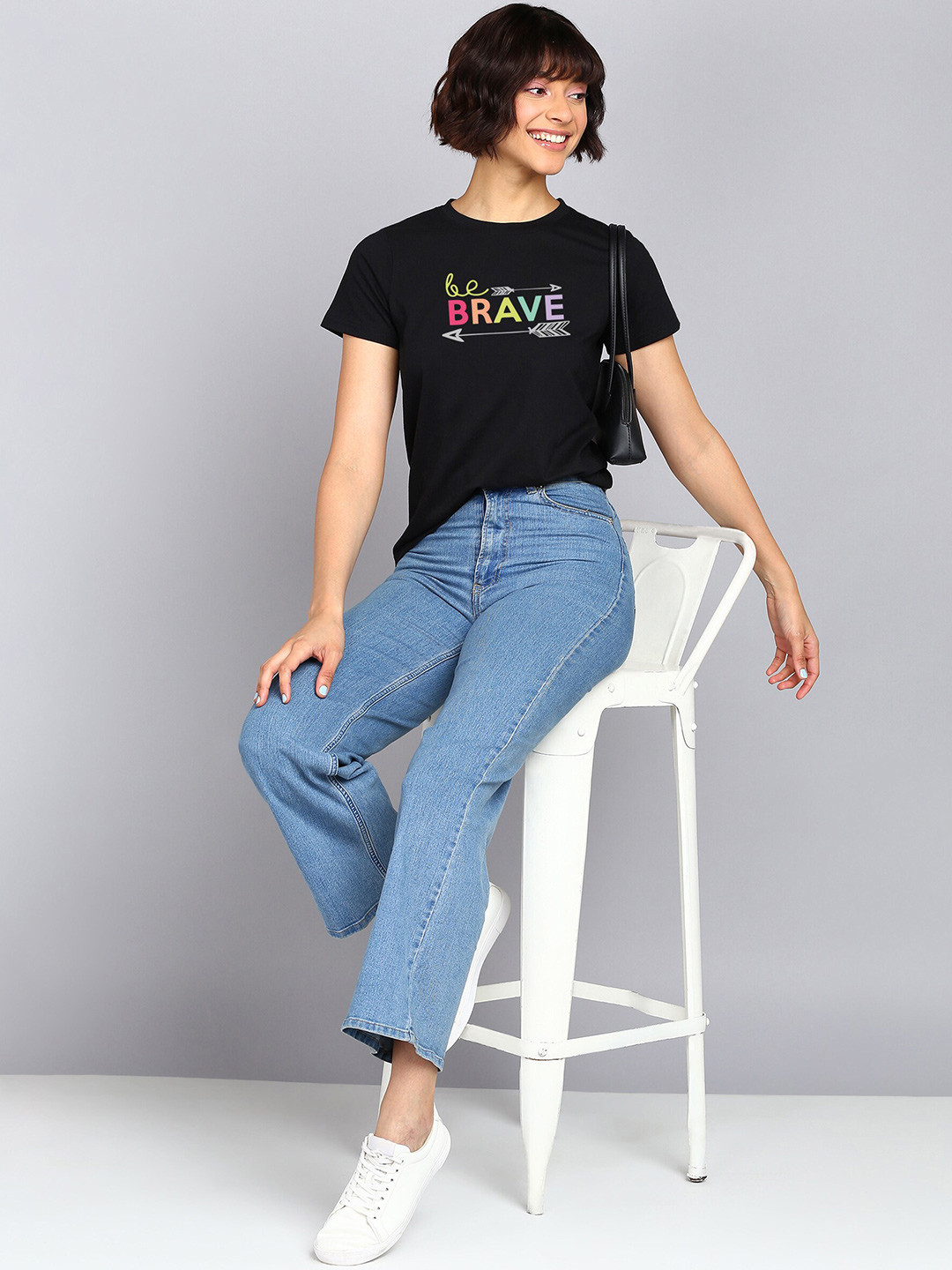 Adyavastram Typography Printed Round Neck Short Sleeves Cotton Regular T-shirt